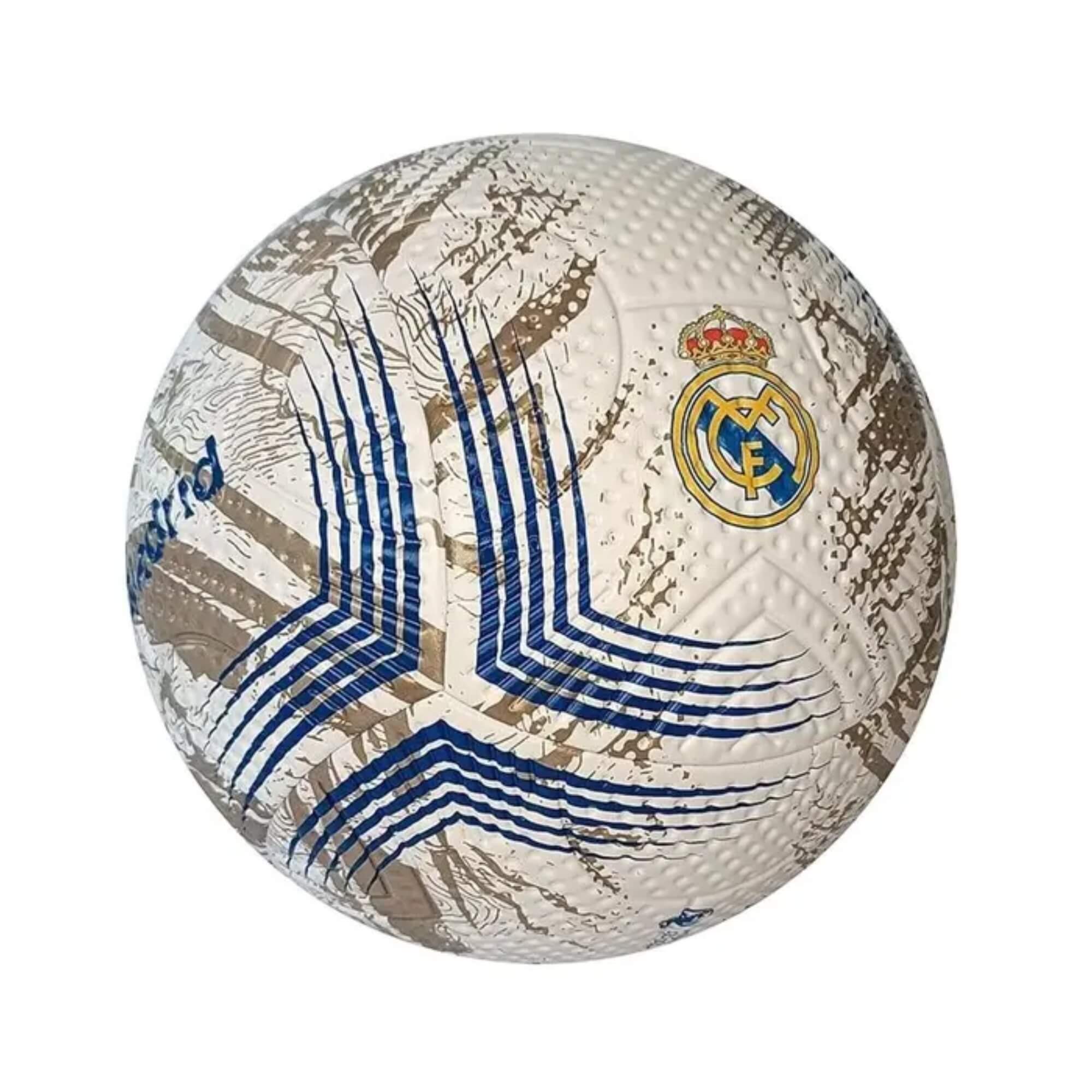 Bola de Futebol Real Madrid Nº 5 PVC/PU Azul e Dourada Futebol e Magia - 1614