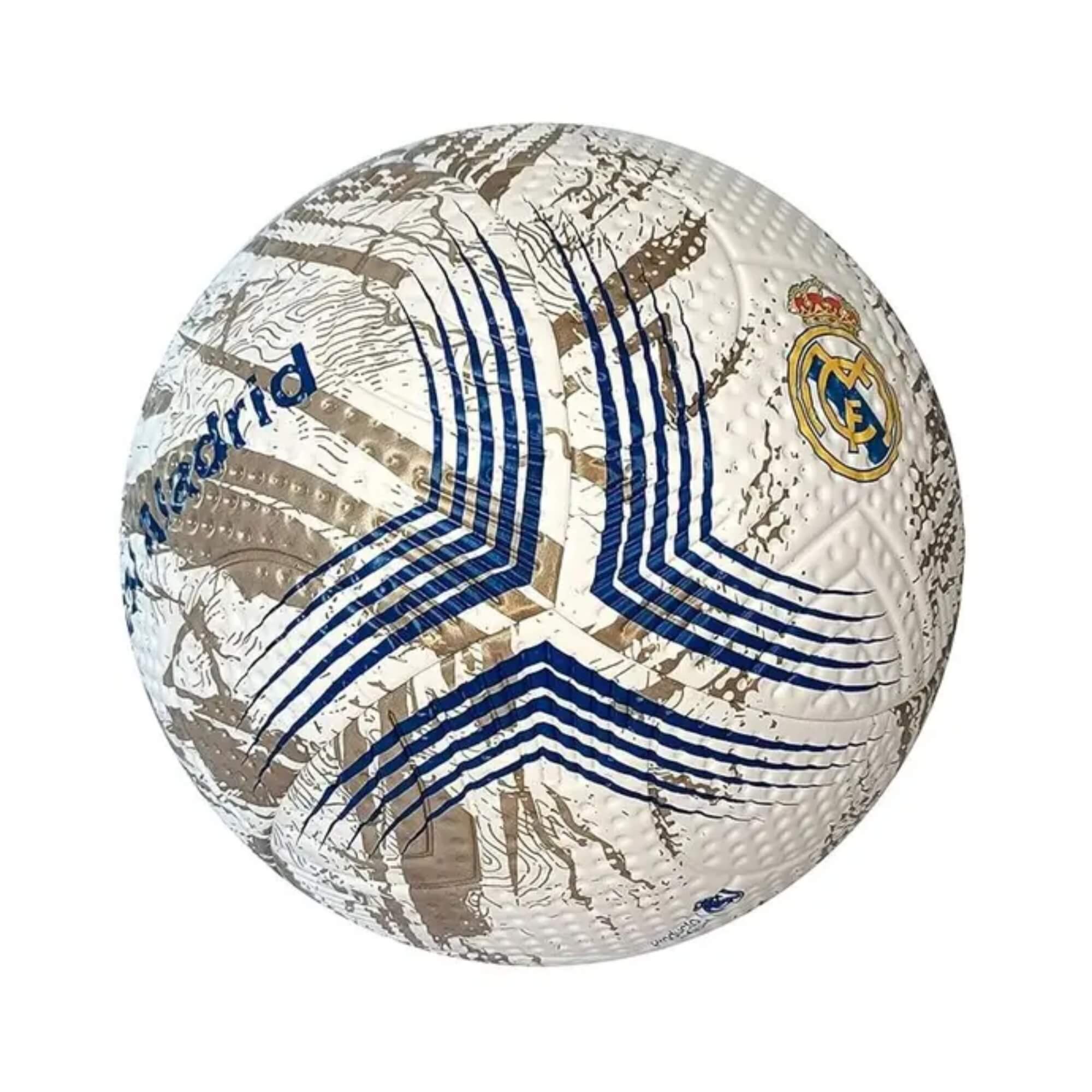 Bola de Futebol Real Madrid Nº 5 PVC/PU Azul e Dourada Futebol e Magia - 1614