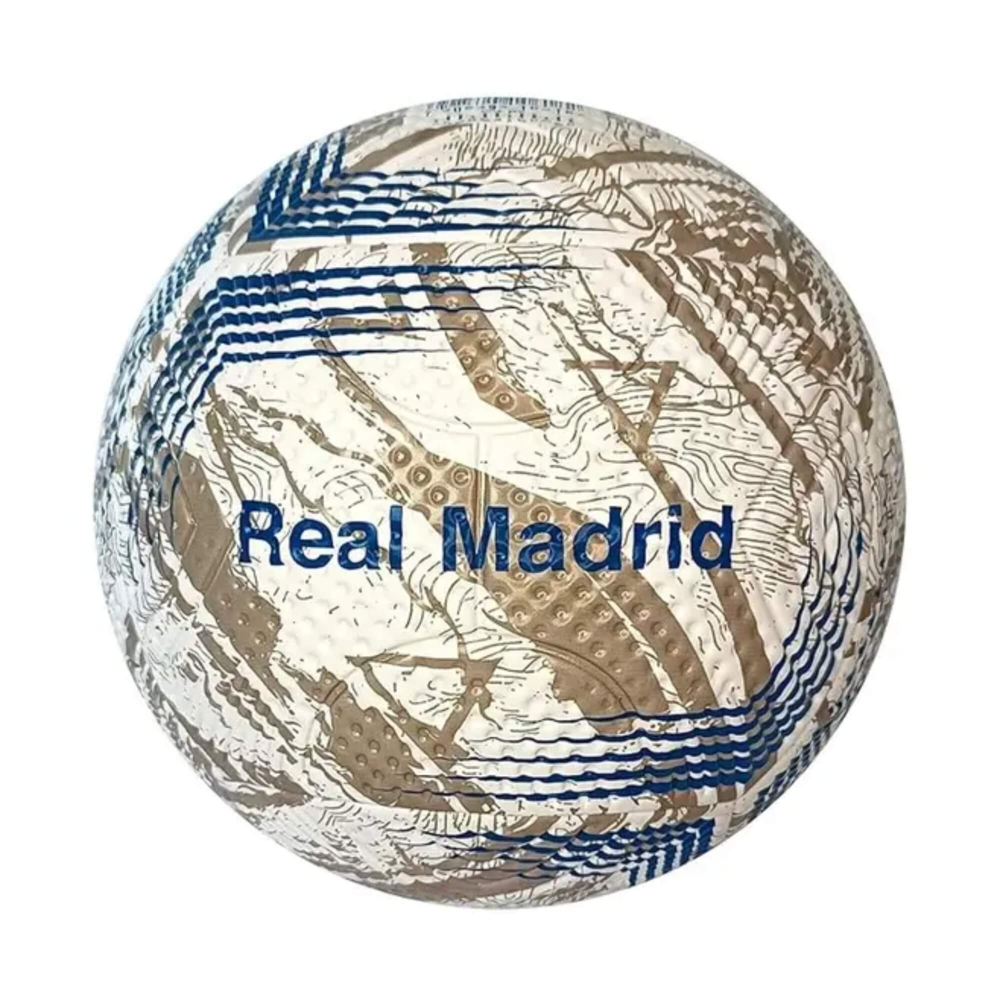 Bola de Futebol Real Madrid Nº 5 PVC/PU Azul e Dourada Futebol e Magia - 1614
