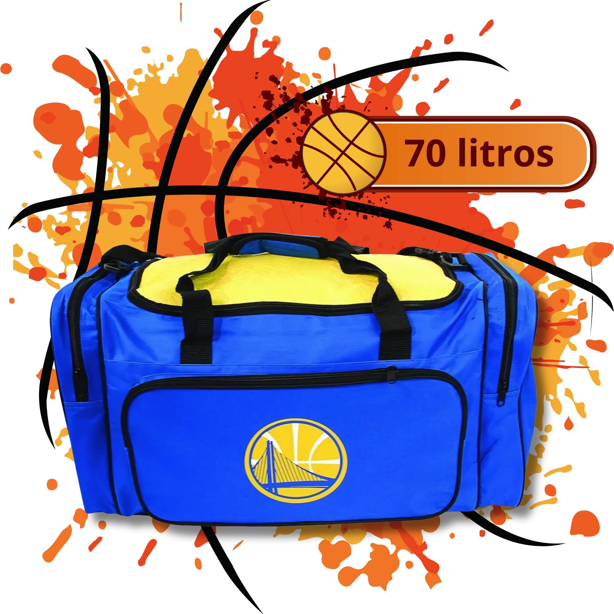 Bolsa Esportiva Grande NBA Golden State Warriors Futebol e Magia - 6914