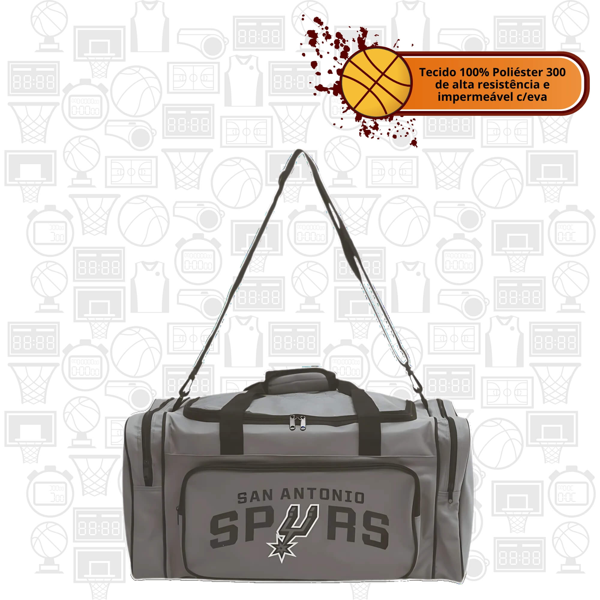 Bolsa Esportiva Grande San Antonio Spurs 31L Futebol e Magia - 6931