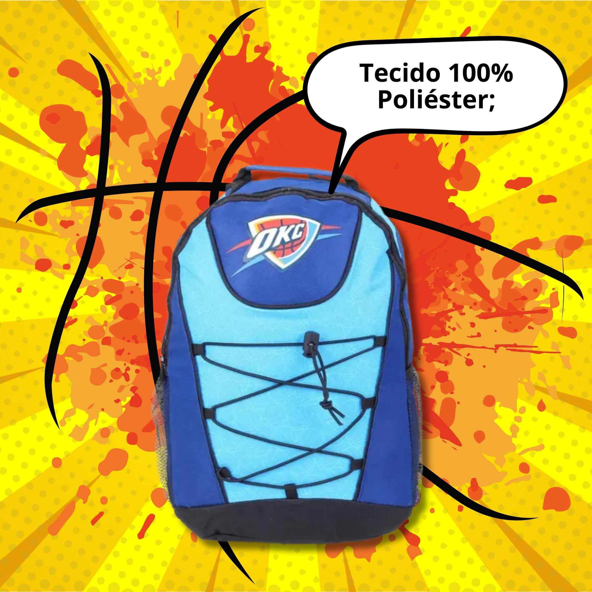 Mochila Bungee com Elástico Oklahoma City Thunder Futebol e Magia - 6867
