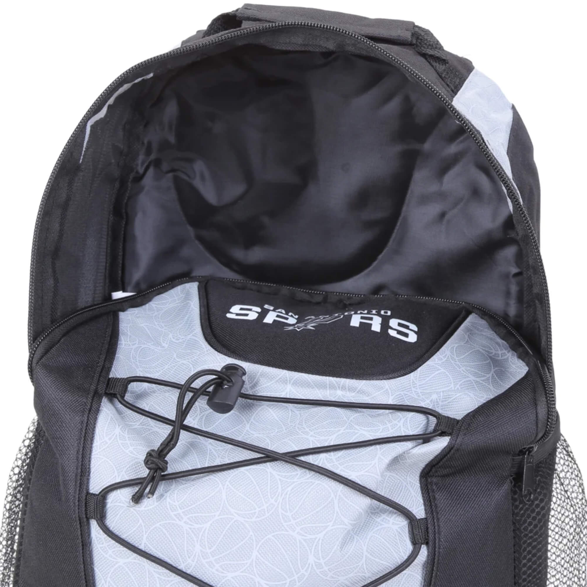 Mochila Bungee com Elástico San Antonio Spurs Preto e Cinza Futebol e Magia - 6873