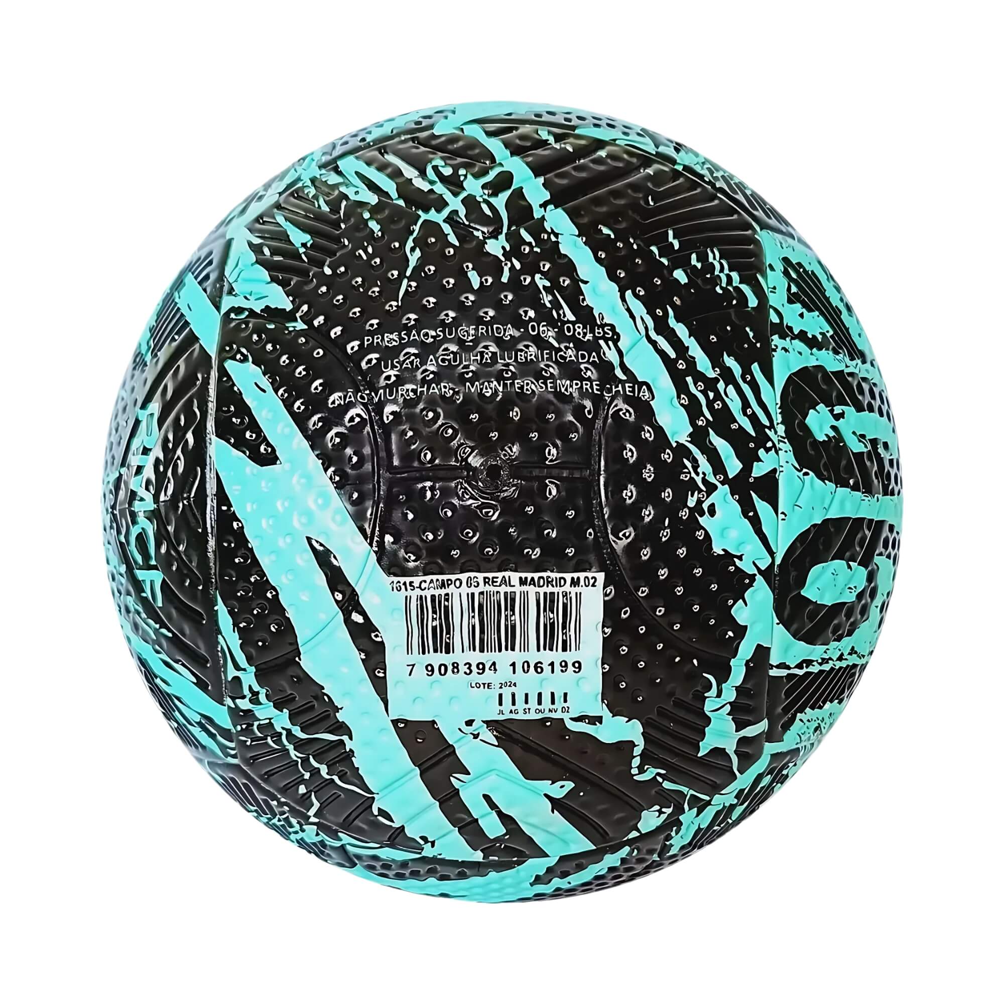 Bola de Futebol Nº 5 PVC/PU Real Madrid Oficial na cor Preta e Verde Futebol e Magia - 1615