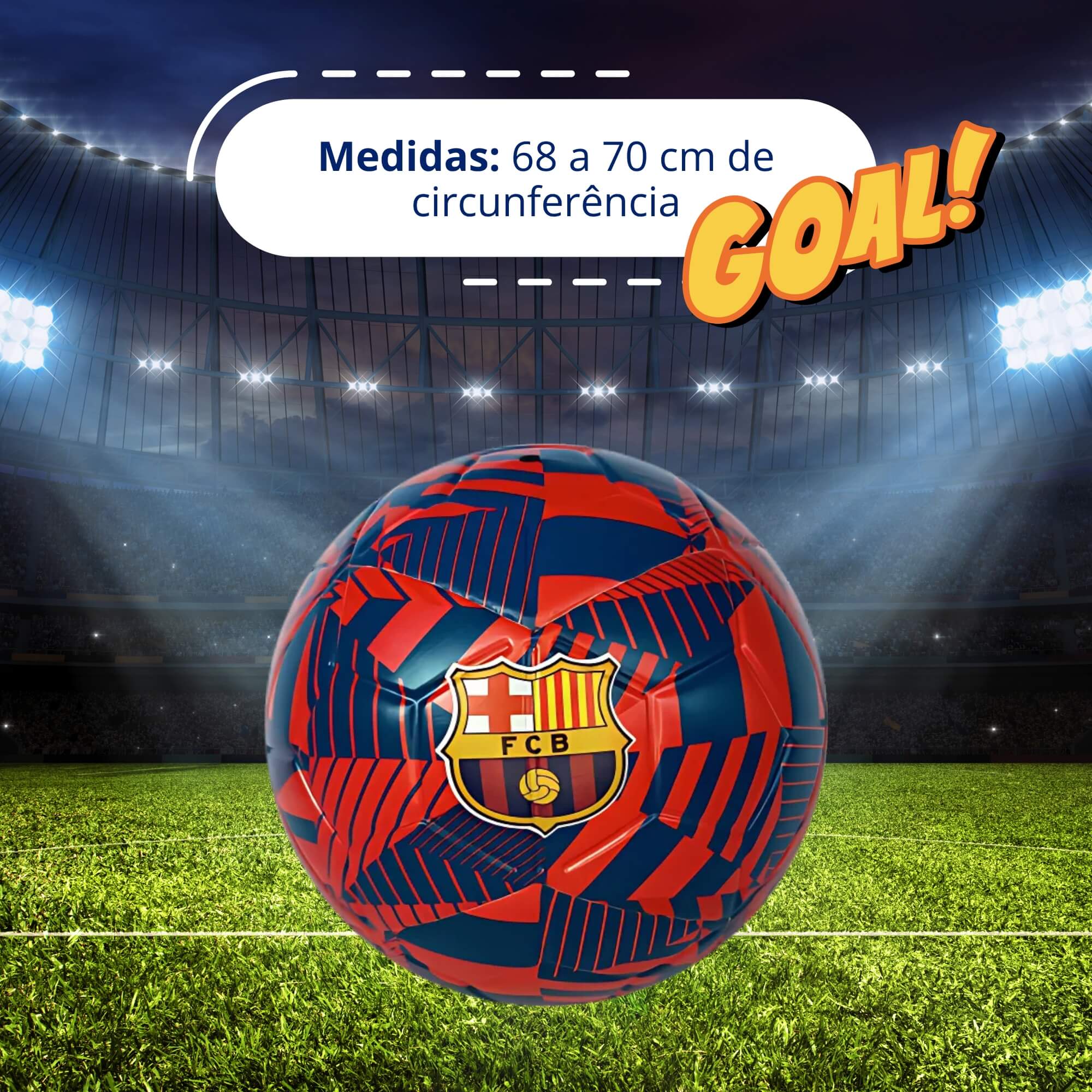 Bola de Futebol PVC/PU Barcelona Retrô 1899 Metálica Nº5 Futebol e Magia - 1385