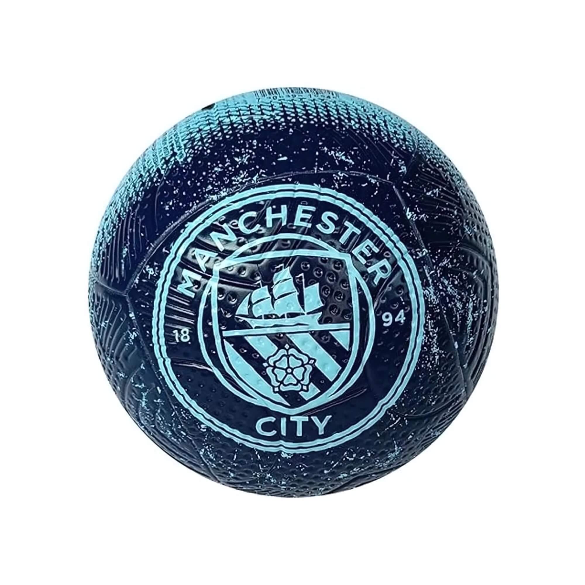 Bola de Futebol PVC/PU Nº 5 Manchester City Azul e Preta Futebol e Magia - 1381