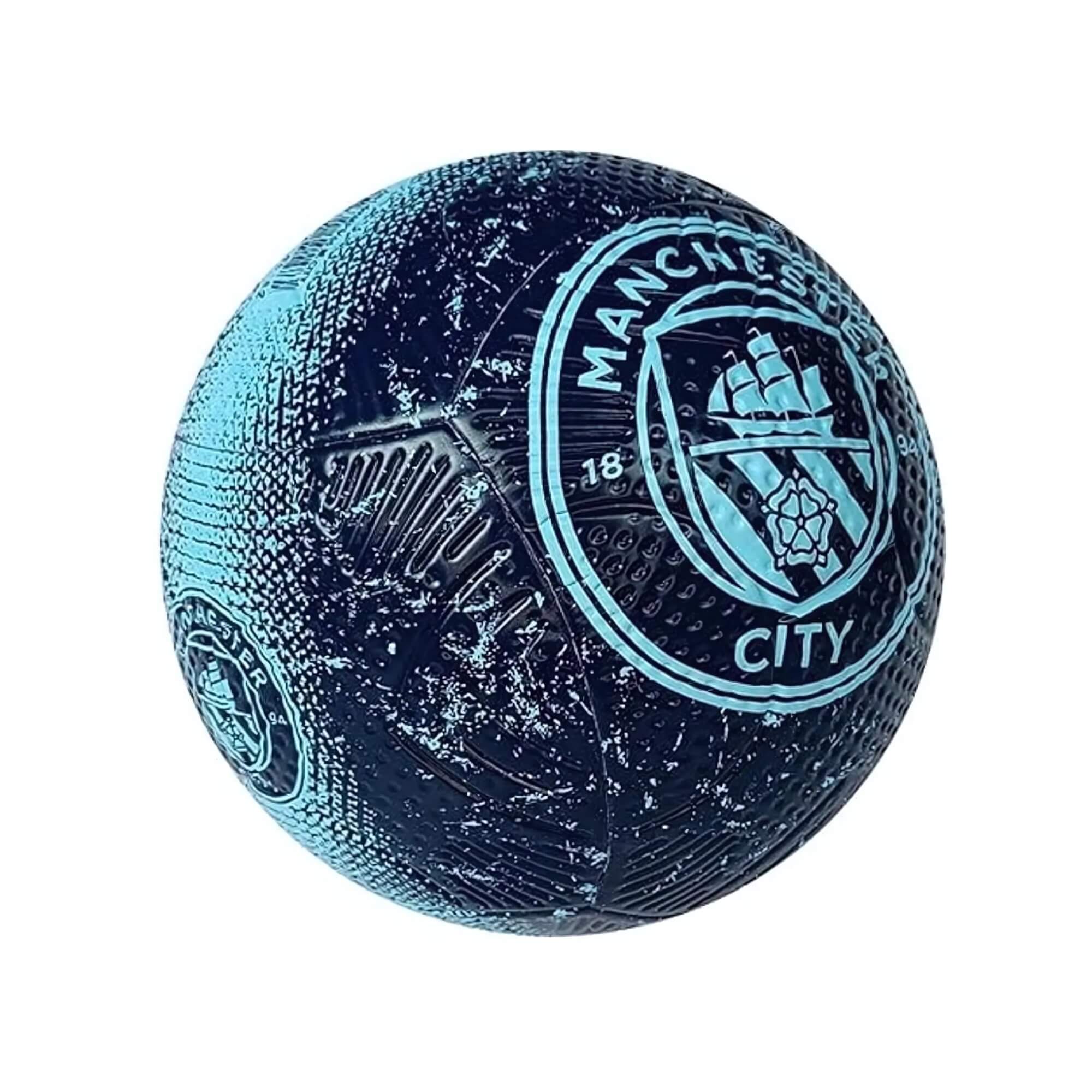 Bola de Futebol PVC/PU Nº 5 Manchester City Azul e Preta Futebol e Magia - 1381