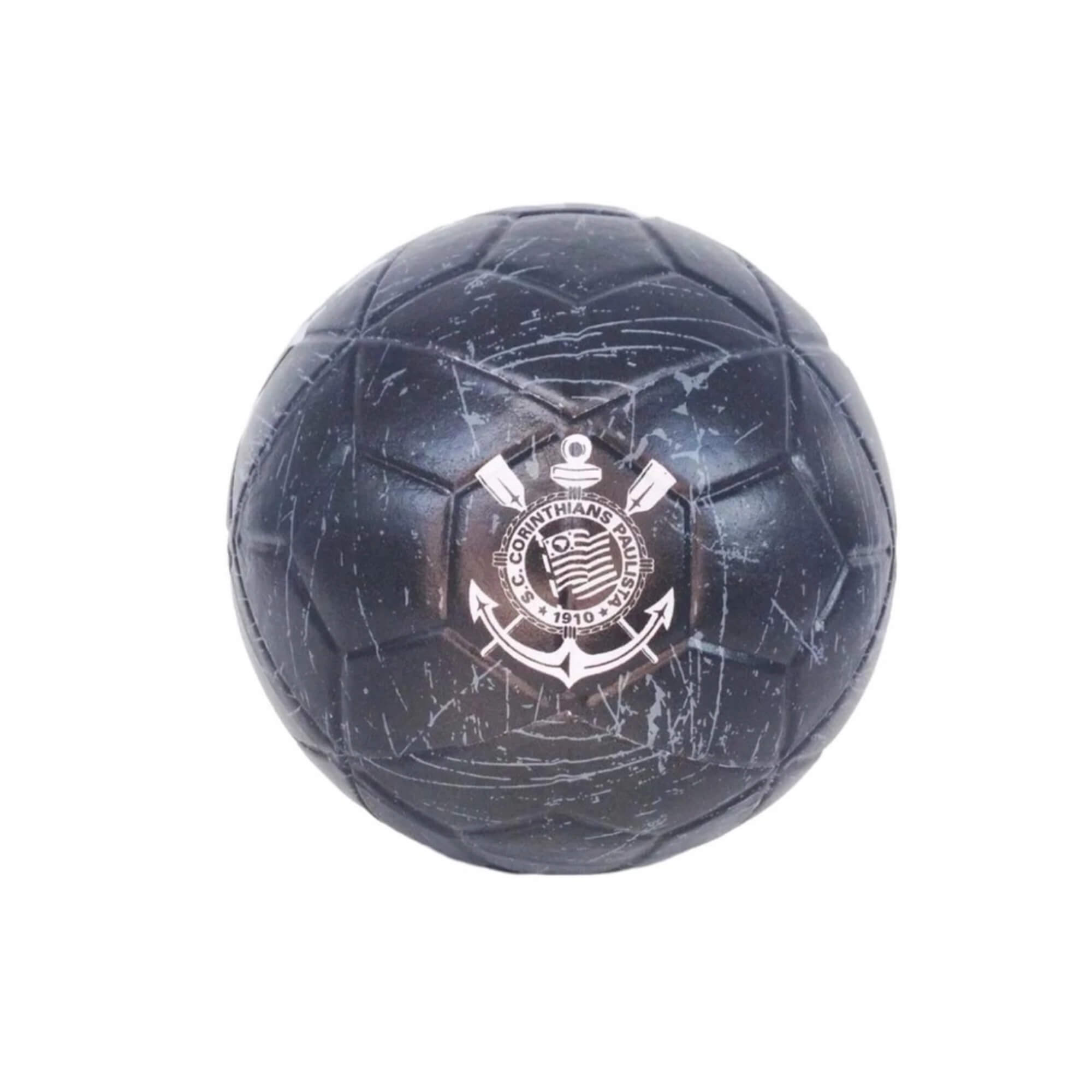 Bola de Futebol Nº 5 Corinthians Preta e Branca PVC/PU Futebol e Magia - 567