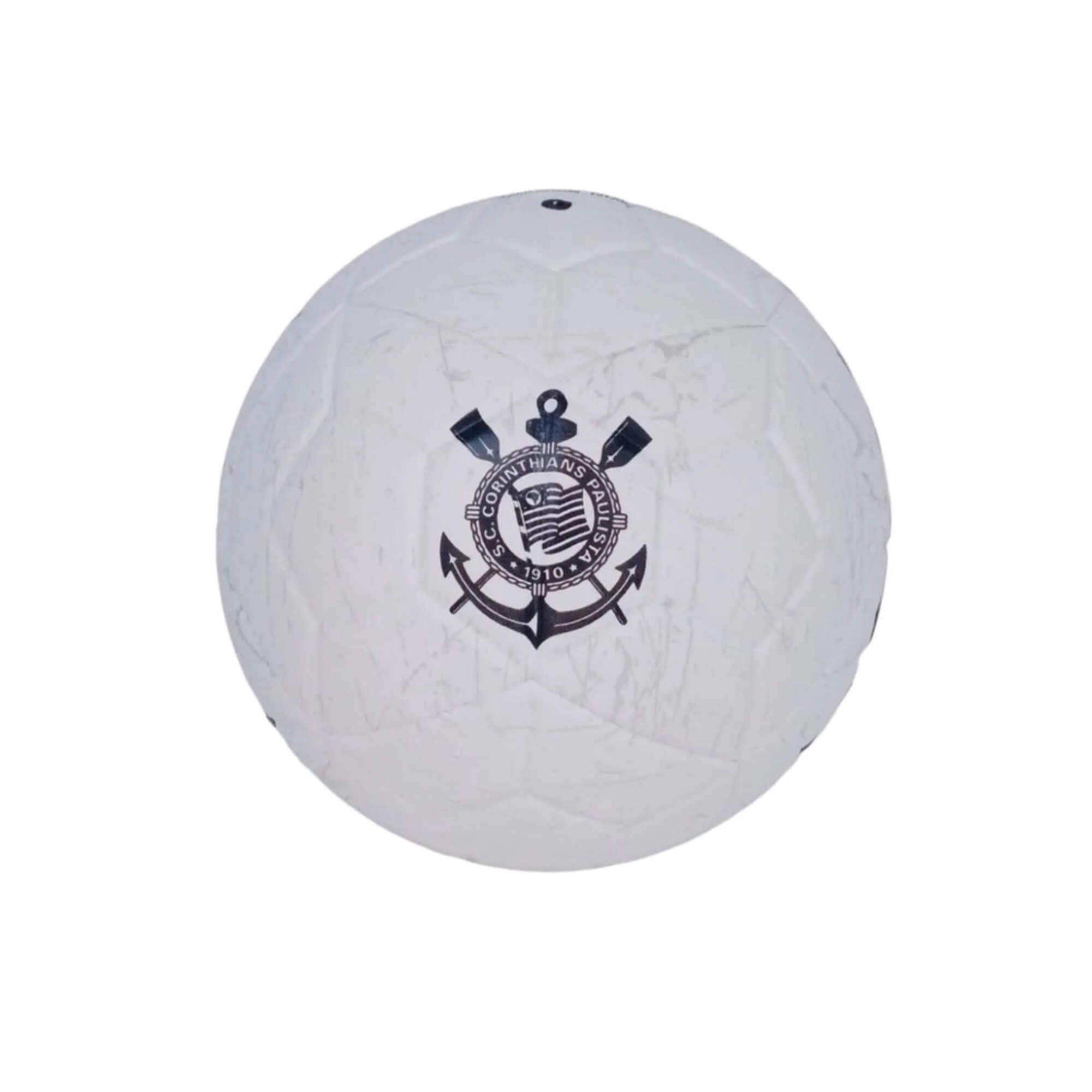 Bola de Futebol Nº 5 Corinthians Preta e Branca PVC/PU Futebol e Magia - 567