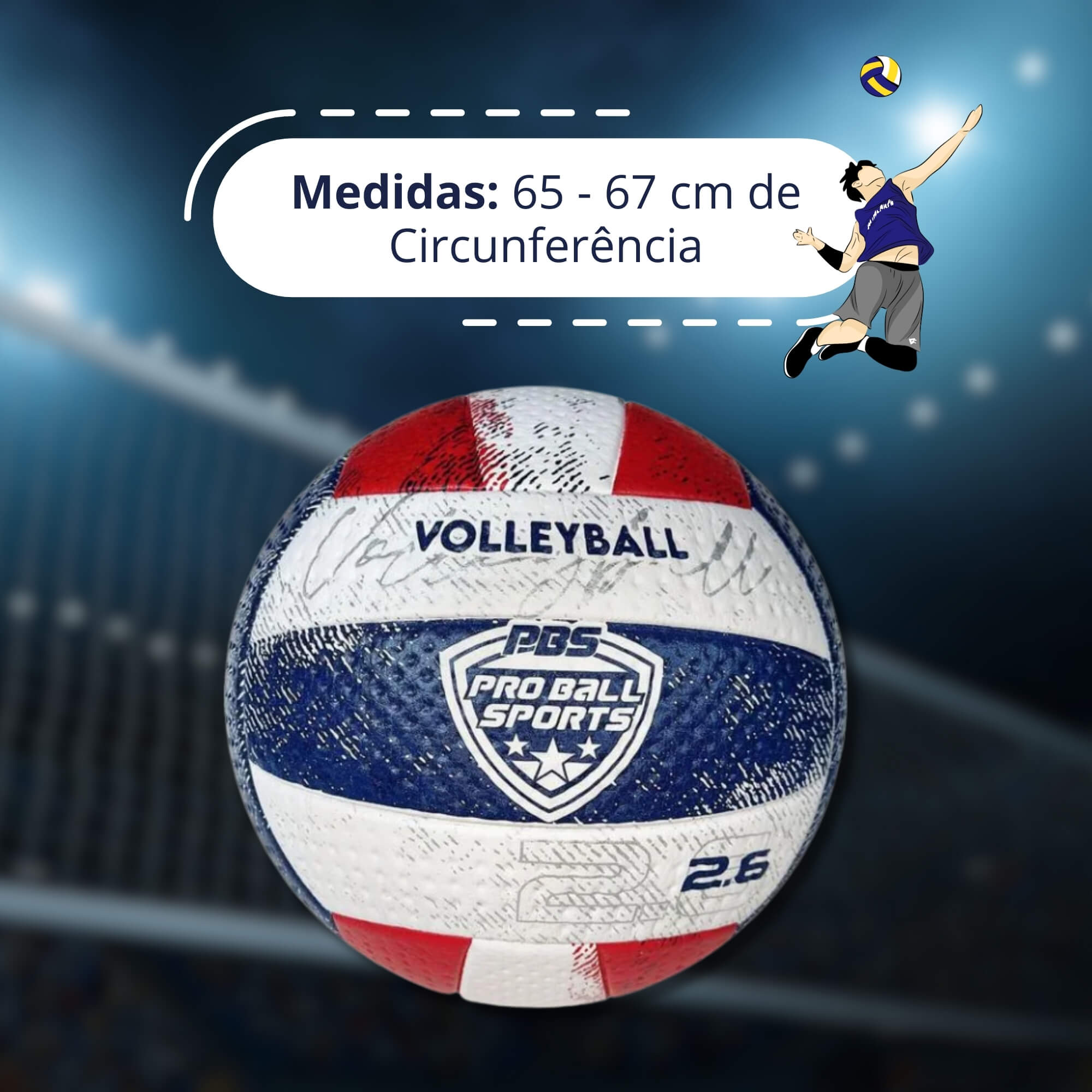 Bola de Vôlei Pro Ball Sports PVC 2.6 Futebol e Magia - 485