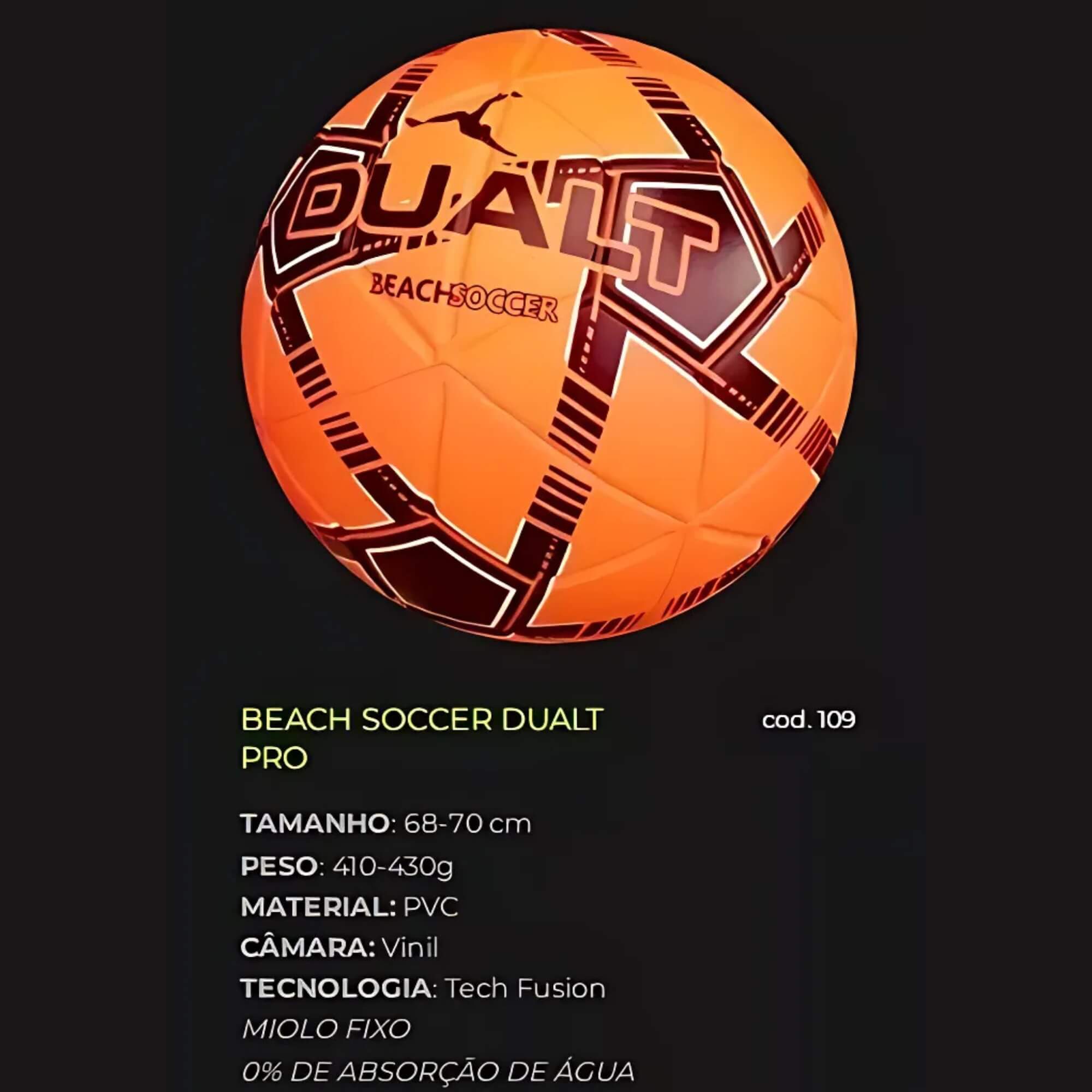 Bola Beach Soccer PU Tech Fusion Dualt Tamanho Oficial Futebol e Magia - 109