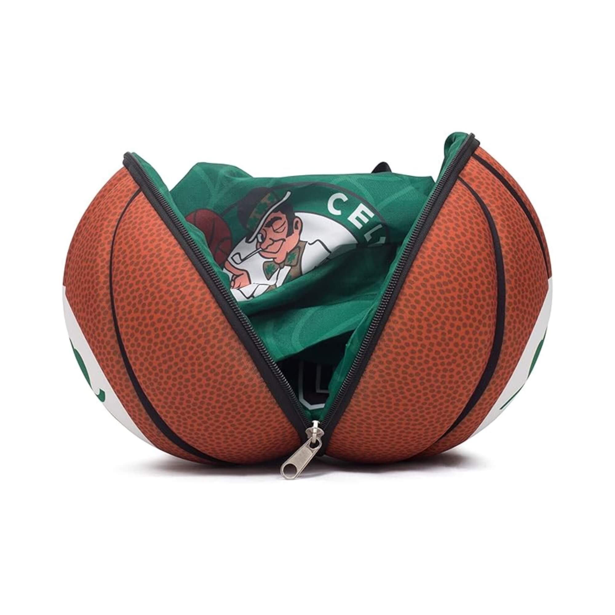 Bolsa Esportiva Oficial Dobrável em forma de Bola de Basquete Boston Celtics Futebol e Magia - 7035