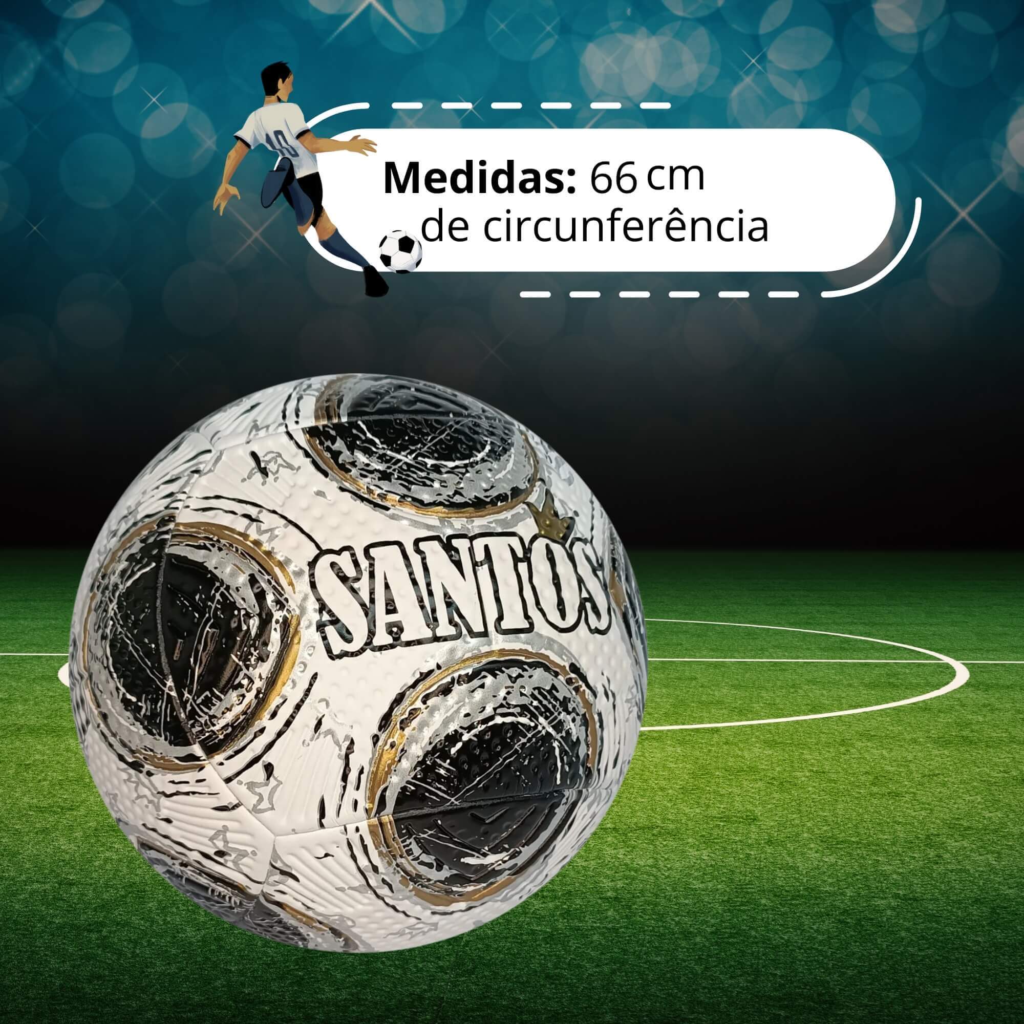 Bola de Futebol PVC/PU Nº 5 Retrô Santos Futebol e Magia - 1687