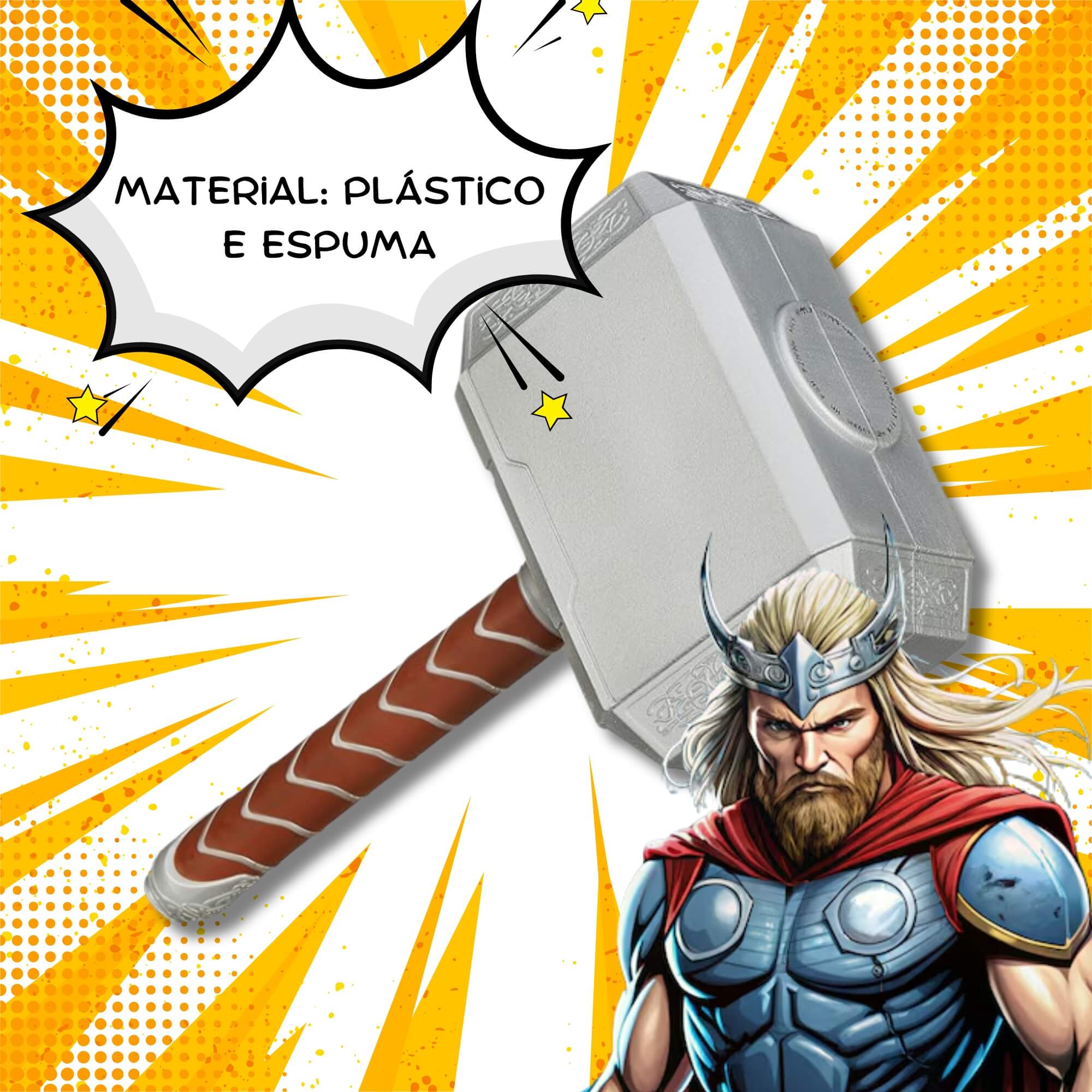 Brinquedo Infantil Martelo de Batalha Thor Avengers Hasbro - 10846