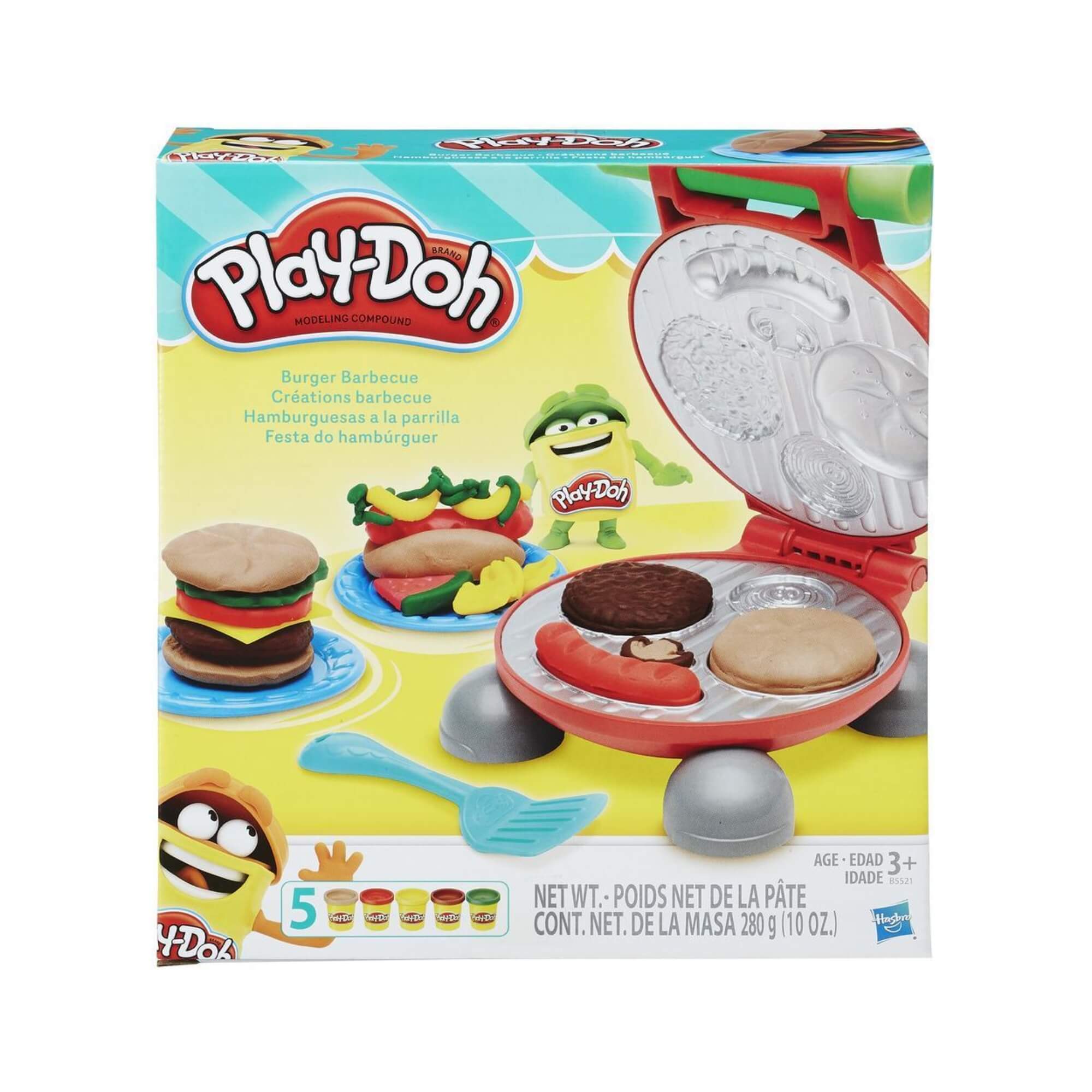 Brinquedo Play-Doh Festa do Hamburguer com 5 Potes de Massinhas e Acessórios Hasbro - 11631