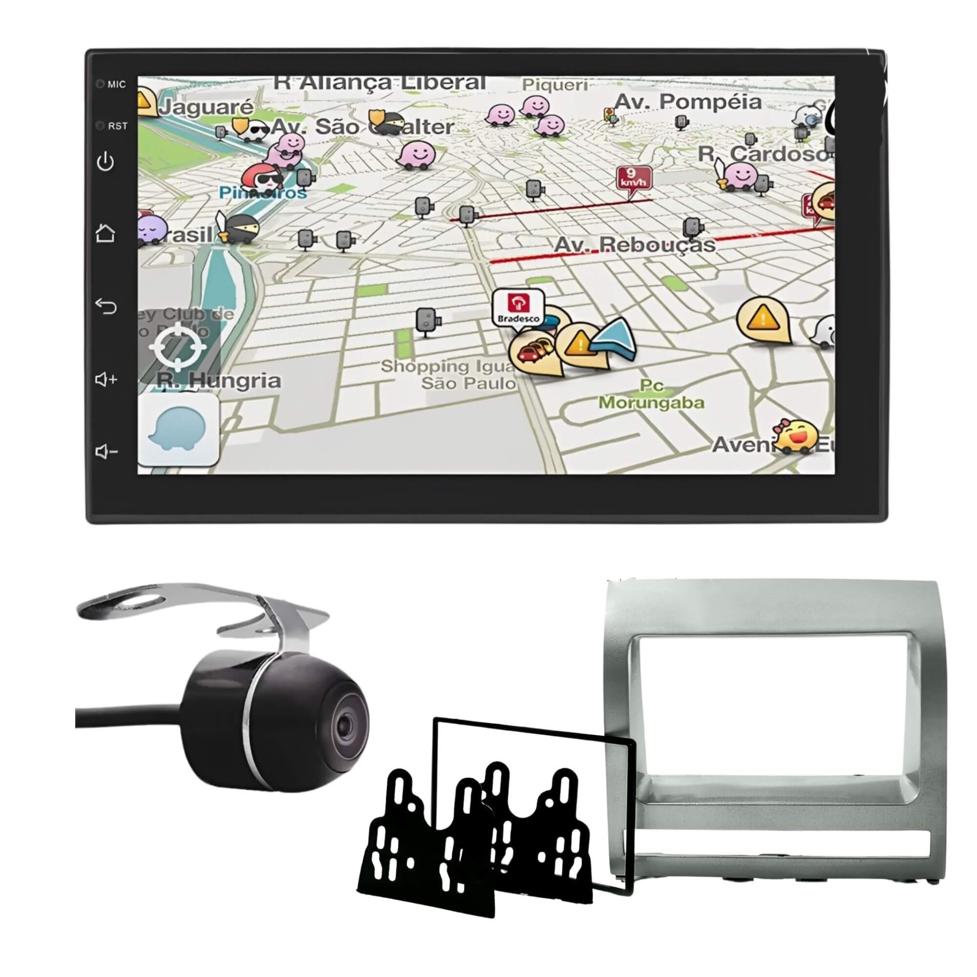 COMP Kit Multimídia Slim 7" Palio Siena Idea 2003 a 2012 Octa-Core Android 4GB Ram 64GB