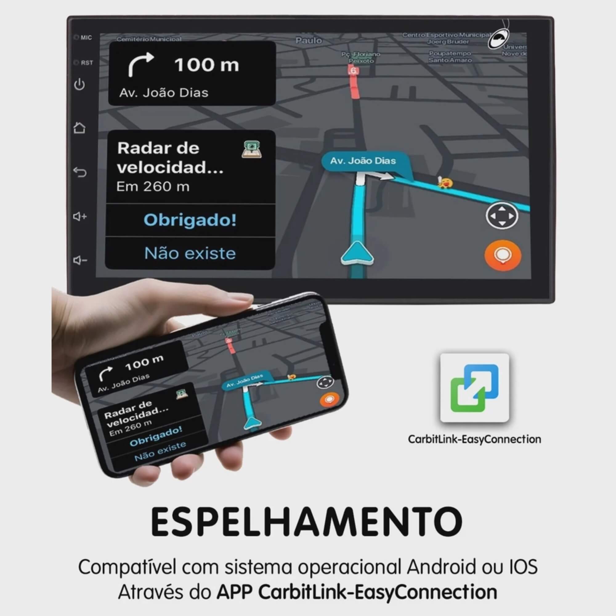 COMP Kit Multimídia Slim 7" Palio Siena Idea 2003 a 2012 Octa-Core Android 4GB Ram 64GB