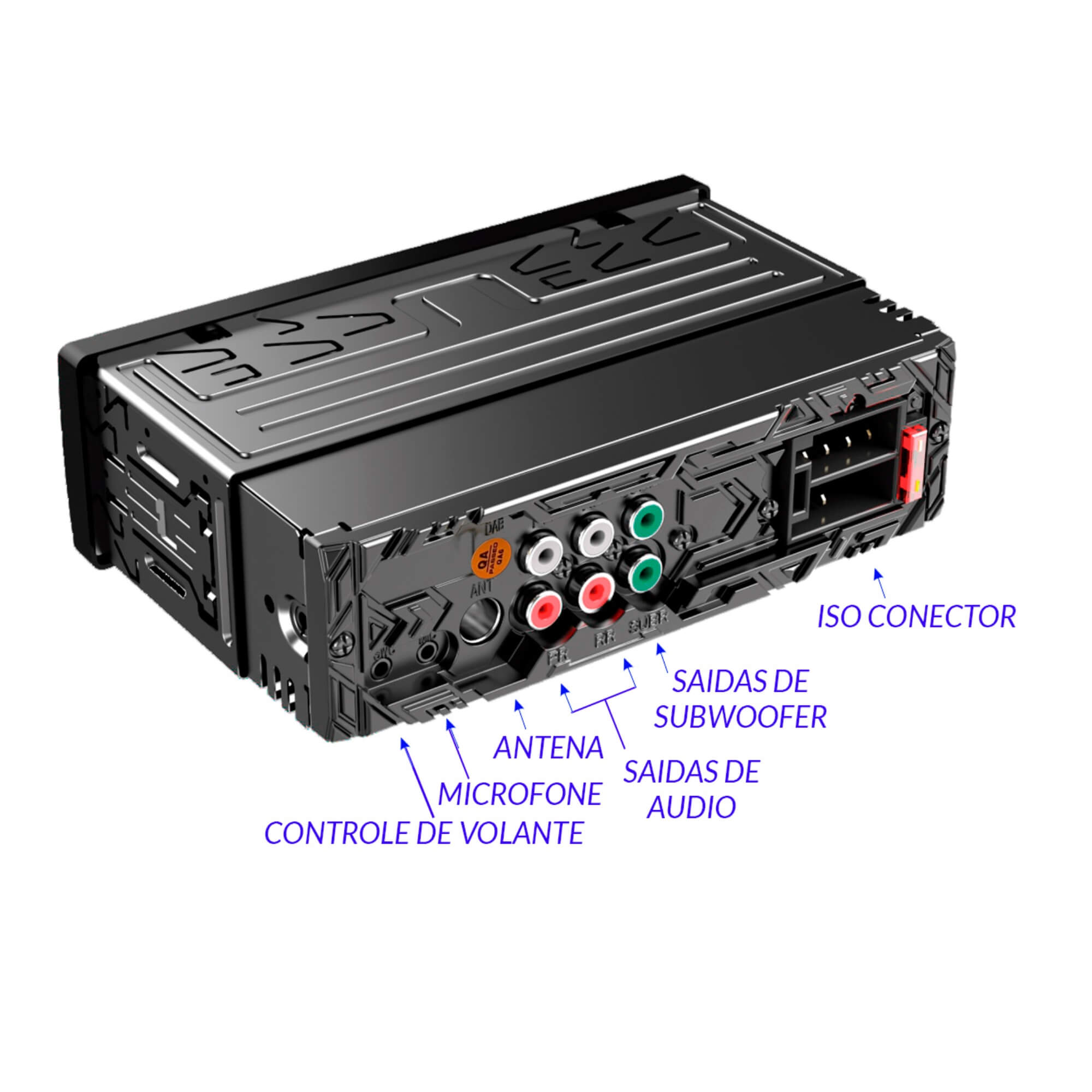 Auto Rádio Usb/Sd/Aux/Bluetooth AM/FM DSP Pro Line Roadstar - RS150BR MI