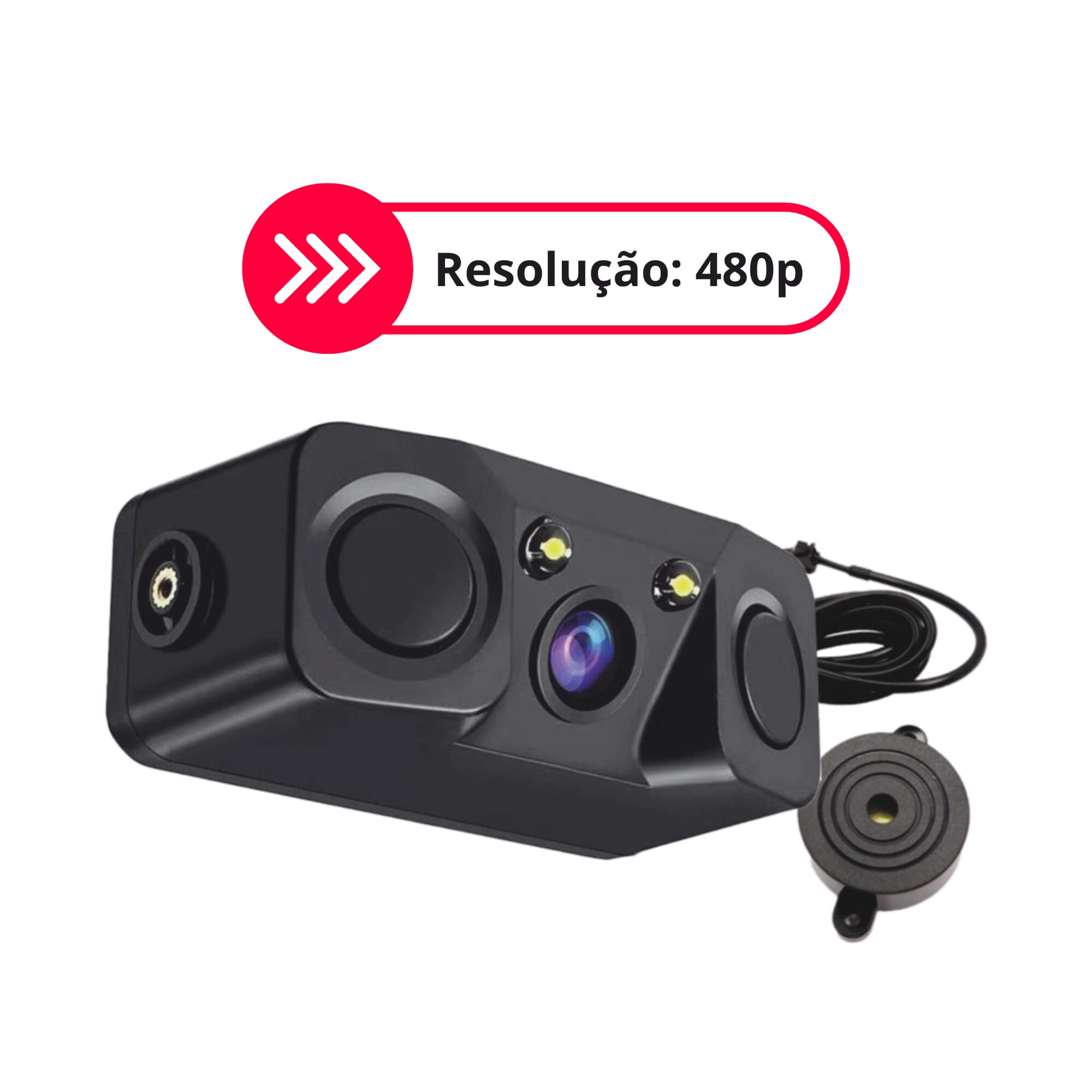 Câmera de Ré com Sensor de Estacionamento SC Pro Line Roadstar - RS232BR MI