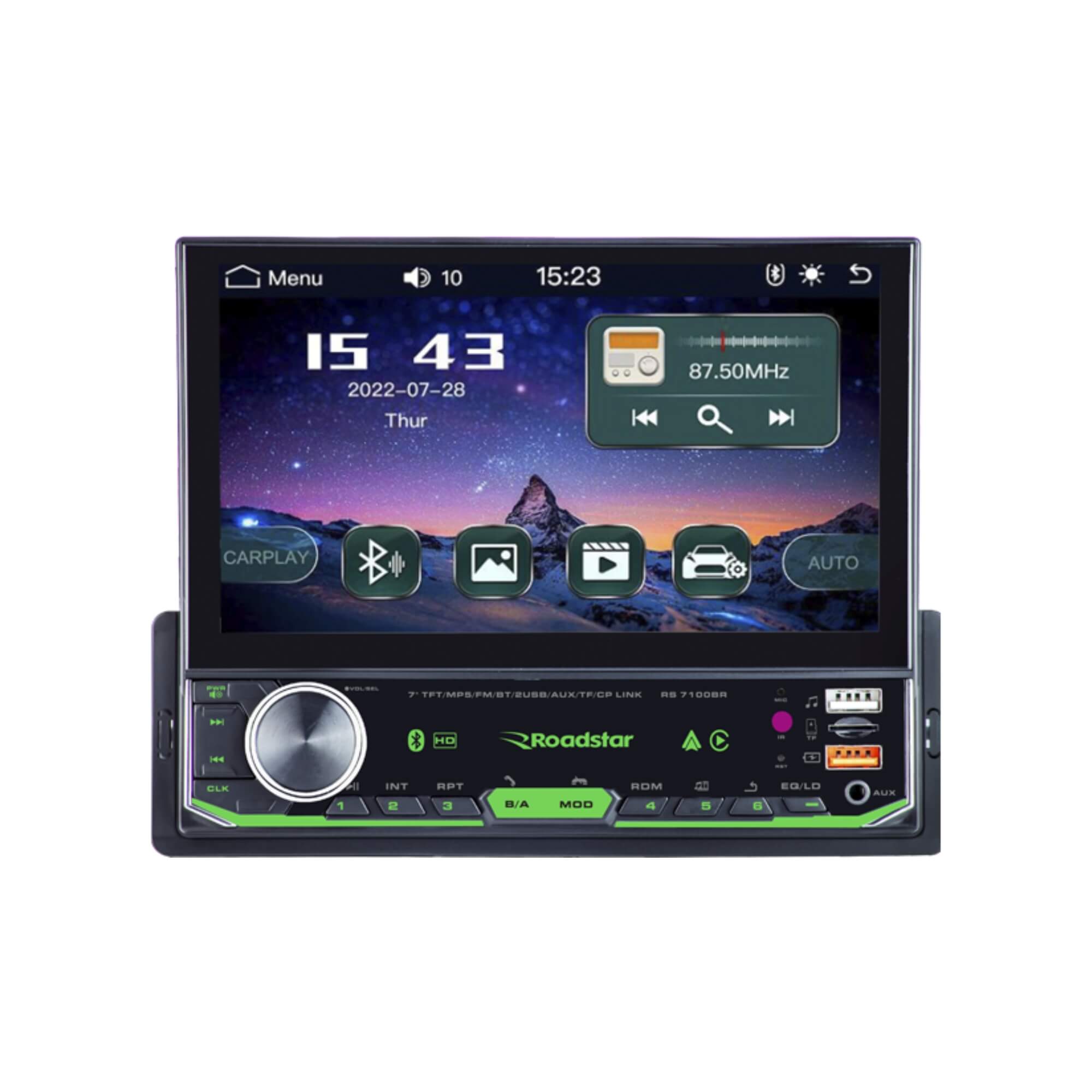 Multimídia 1 DIN 7" Full Touch MP5 Carplay Pro Line Roadstar - RS-7100BR MI