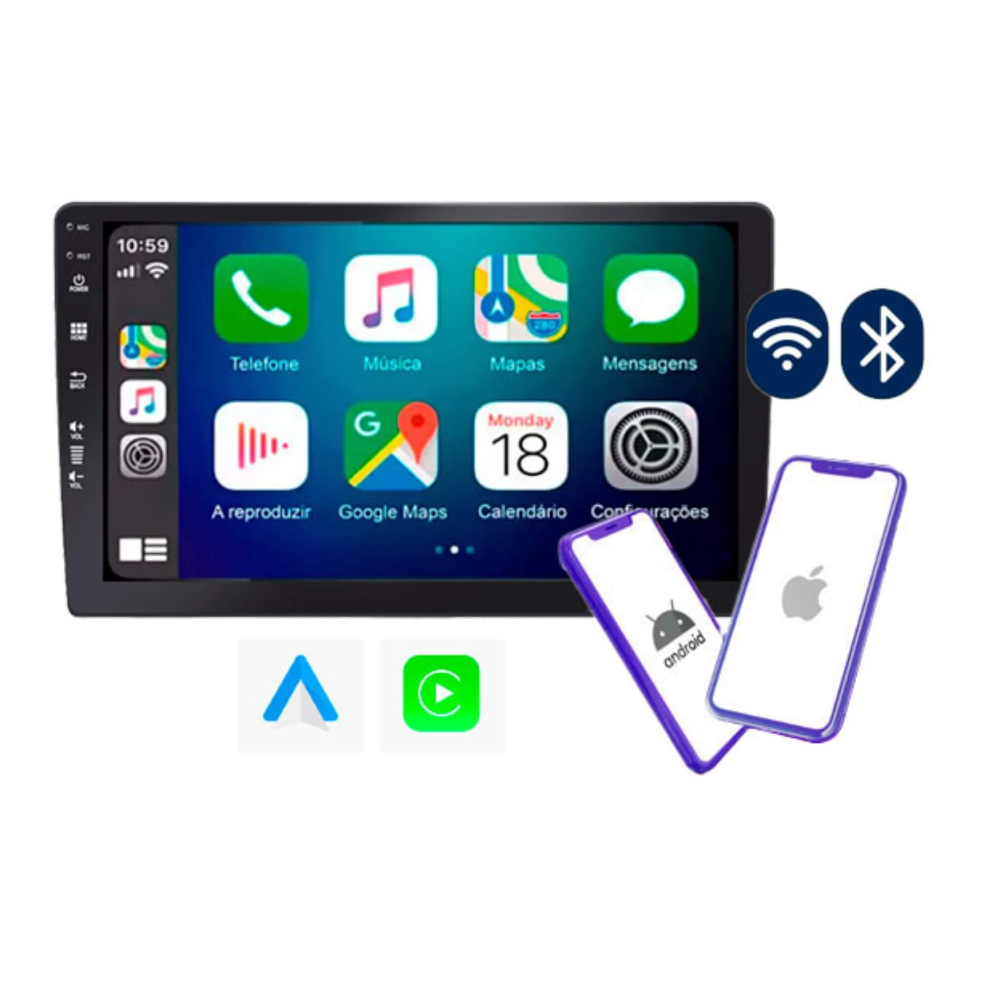 Multimídia Android Carplay Pro Line Tela QLED de 9" Full Touch Roadstar - RS920BR MI