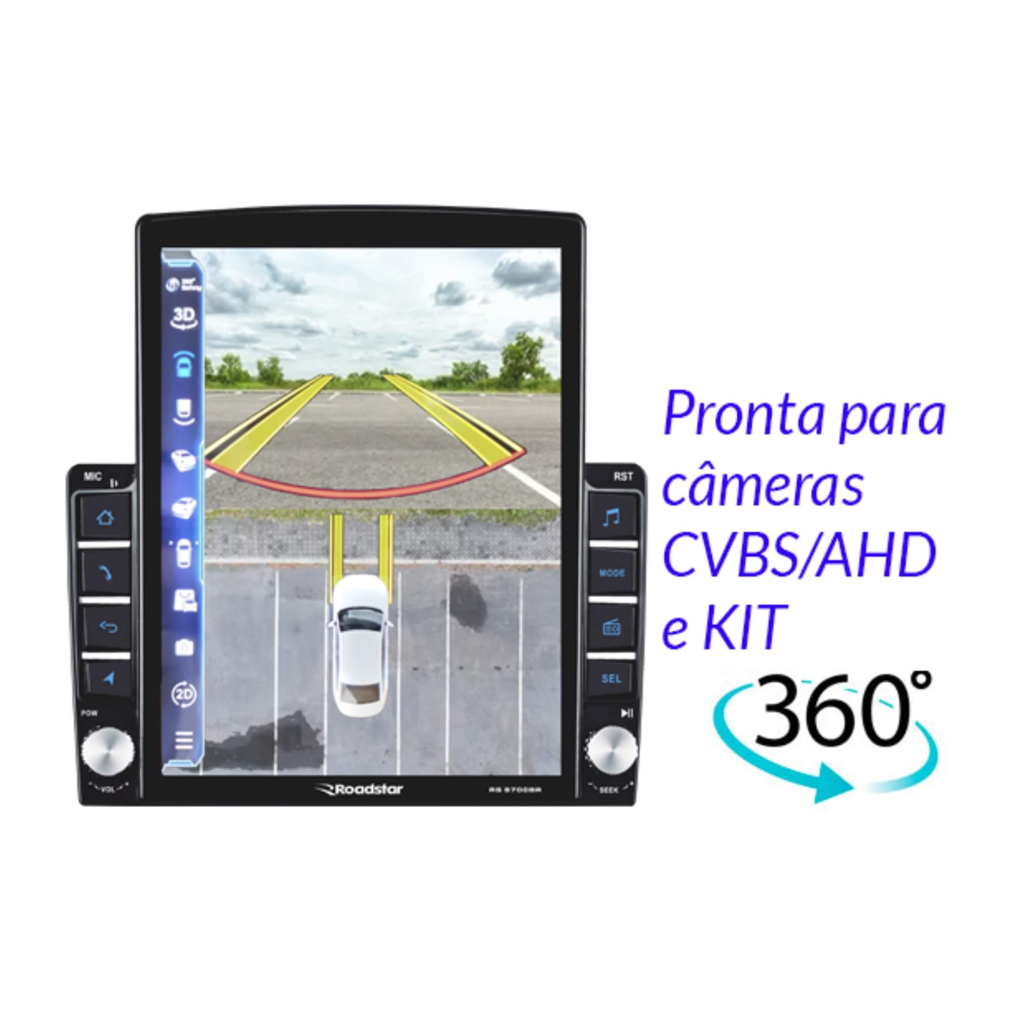 Multimídia Android Carplay Pro Line Tela QLED de 9.7" Full Touch Roadstar - RS9700BR MI