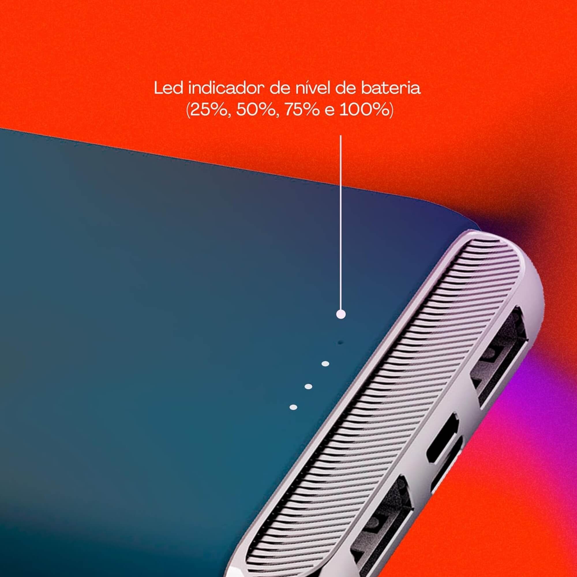 Carregador Portátil Universal Powerbank 12.000mAh 2 Saídas USB + 1 Saída USB-C Geonav - PB12KMB