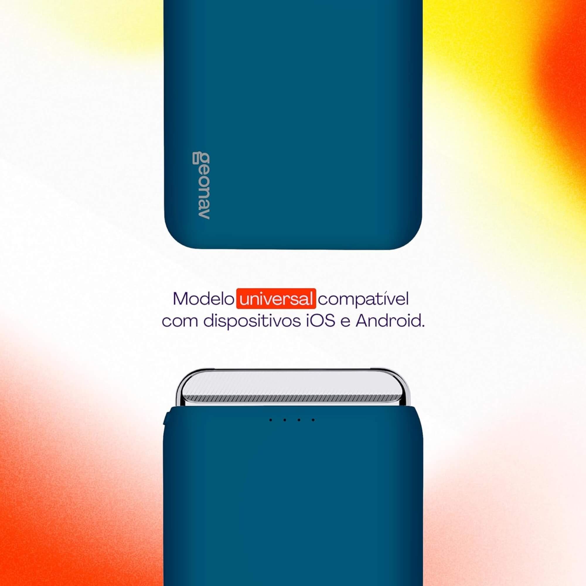 Carregador Portátil Universal Powerbank 12.000mAh 2 Saídas USB + 1 Saída USB-C Geonav - PB12KMB