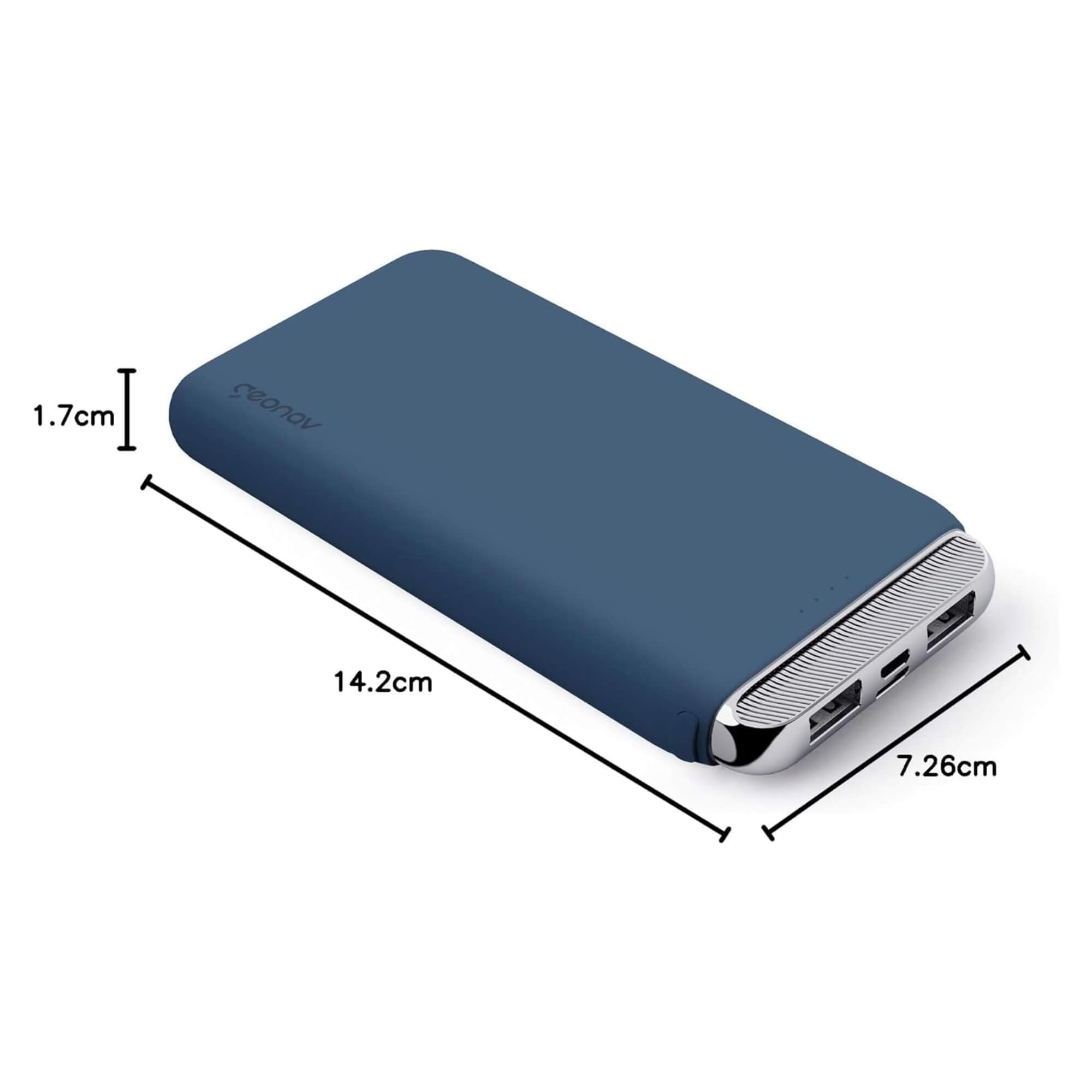 Carregador Portátil Universal Powerbank 12.000mAh 2 Saídas USB + 1 Saída USB-C Geonav - PB12KMB
