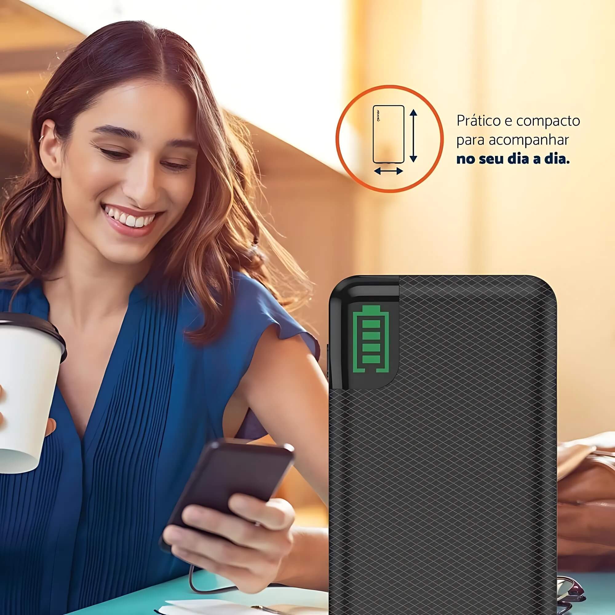 Carregador Portátil Universal Powerbank 20000mah USB Tipo C 18W Turbo Geonav - 7898564045314