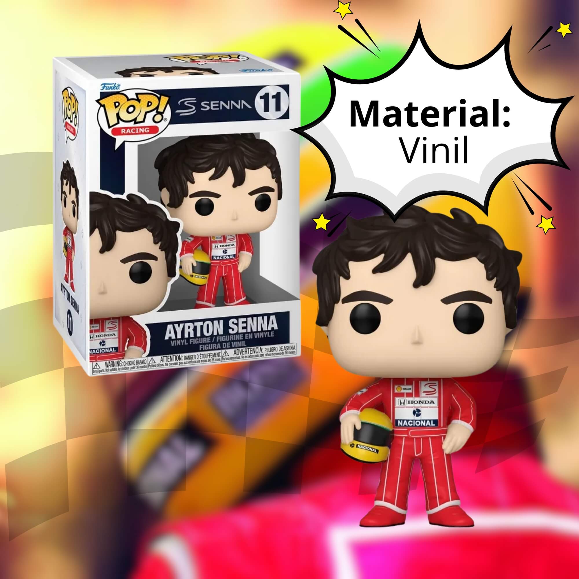 Boneco Funko Pop! Racing McLaren Ayrton Senna 11 Candide - 11905