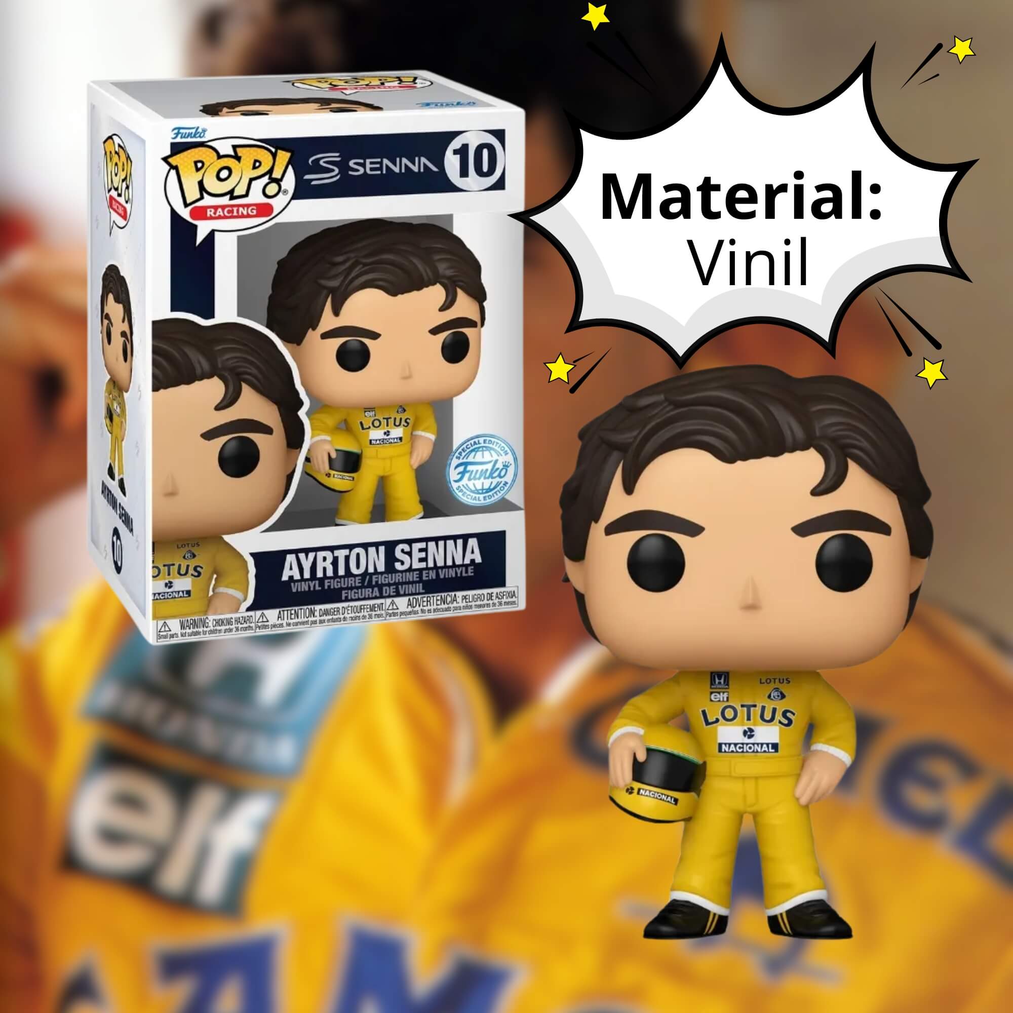 Boneco Funko Pop! Racing Lotus Ayrton Senna 10 Candide - 11971