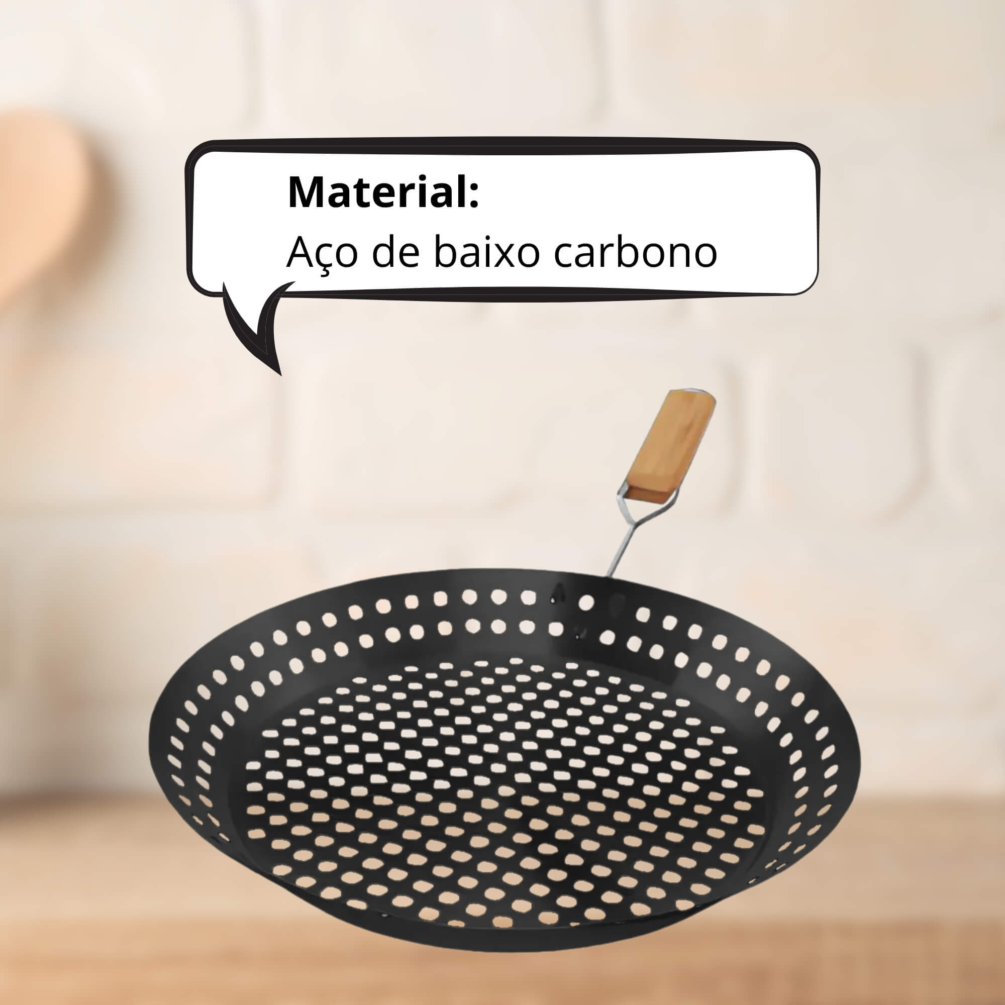 Frigideira Antiaderente para Grelhar Portátil Preta Bel - 256900