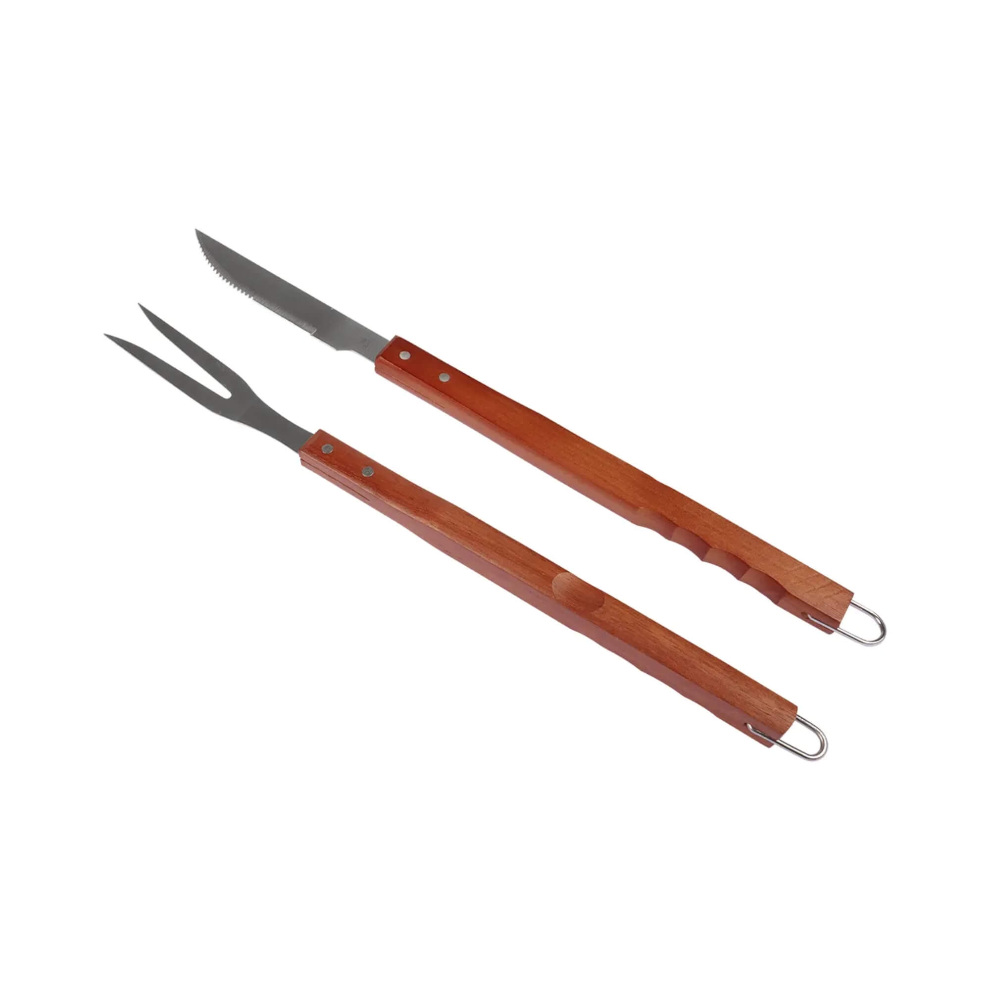 Kit para Churrasco Inox Cabo de Madeira Grande 2 Peças Bel - 256700