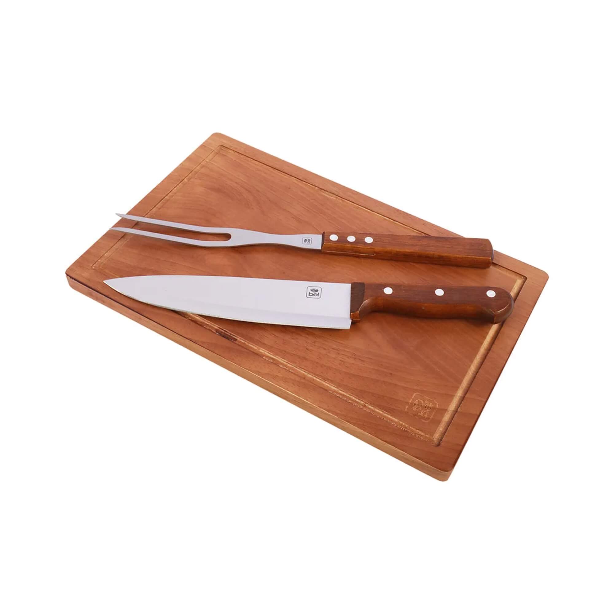 Kit Churrasco Tabua Garfo e Faca Conjunto Completo Bel - 258500