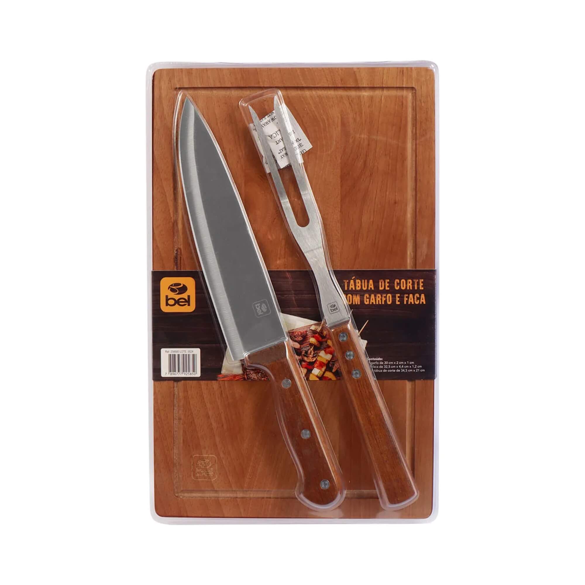 Kit Churrasco Tabua Garfo e Faca Conjunto Completo Bel - 258500