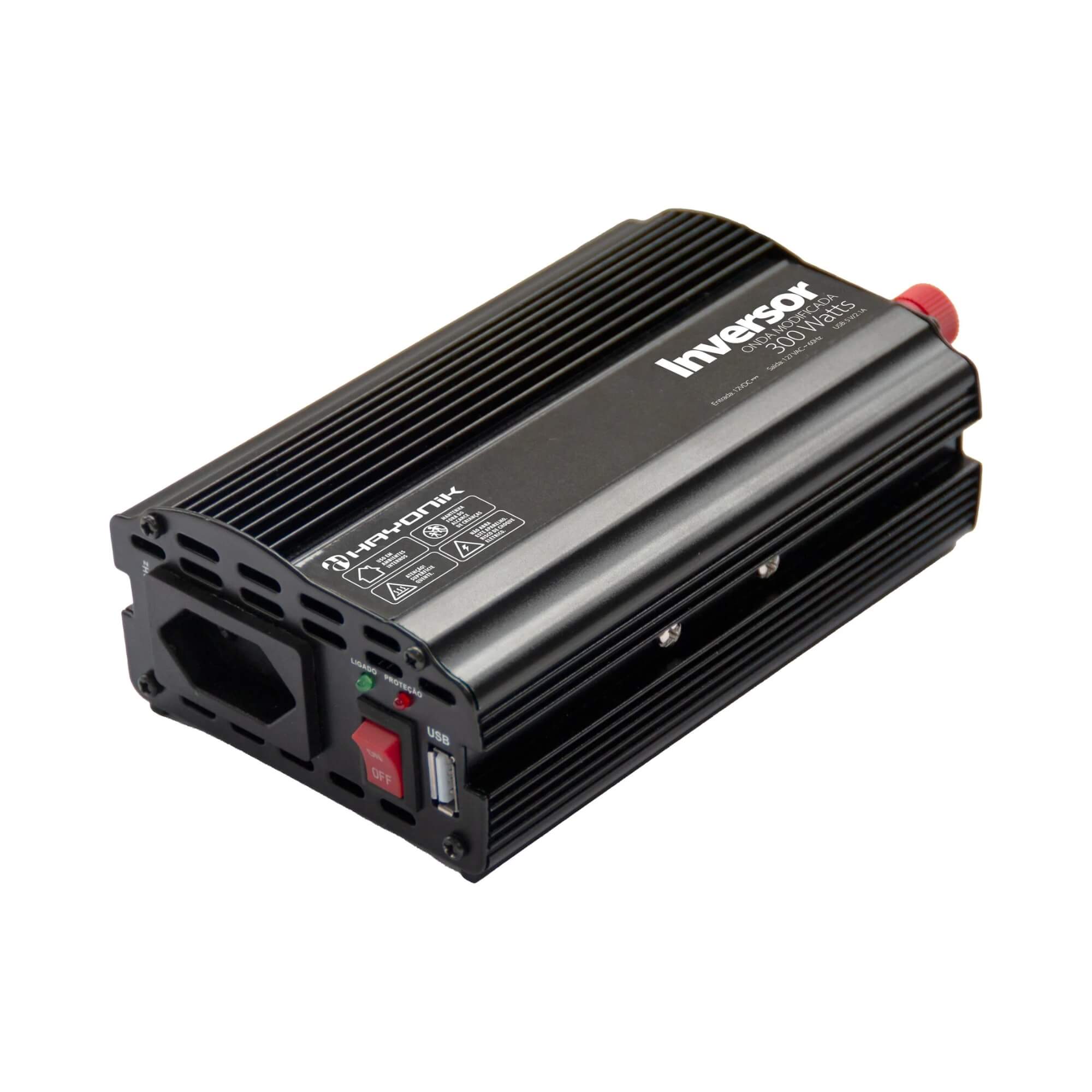 Inversor de Onda Modificada MSW1103 300W 12V/127V USB Hayonik - 0000084823