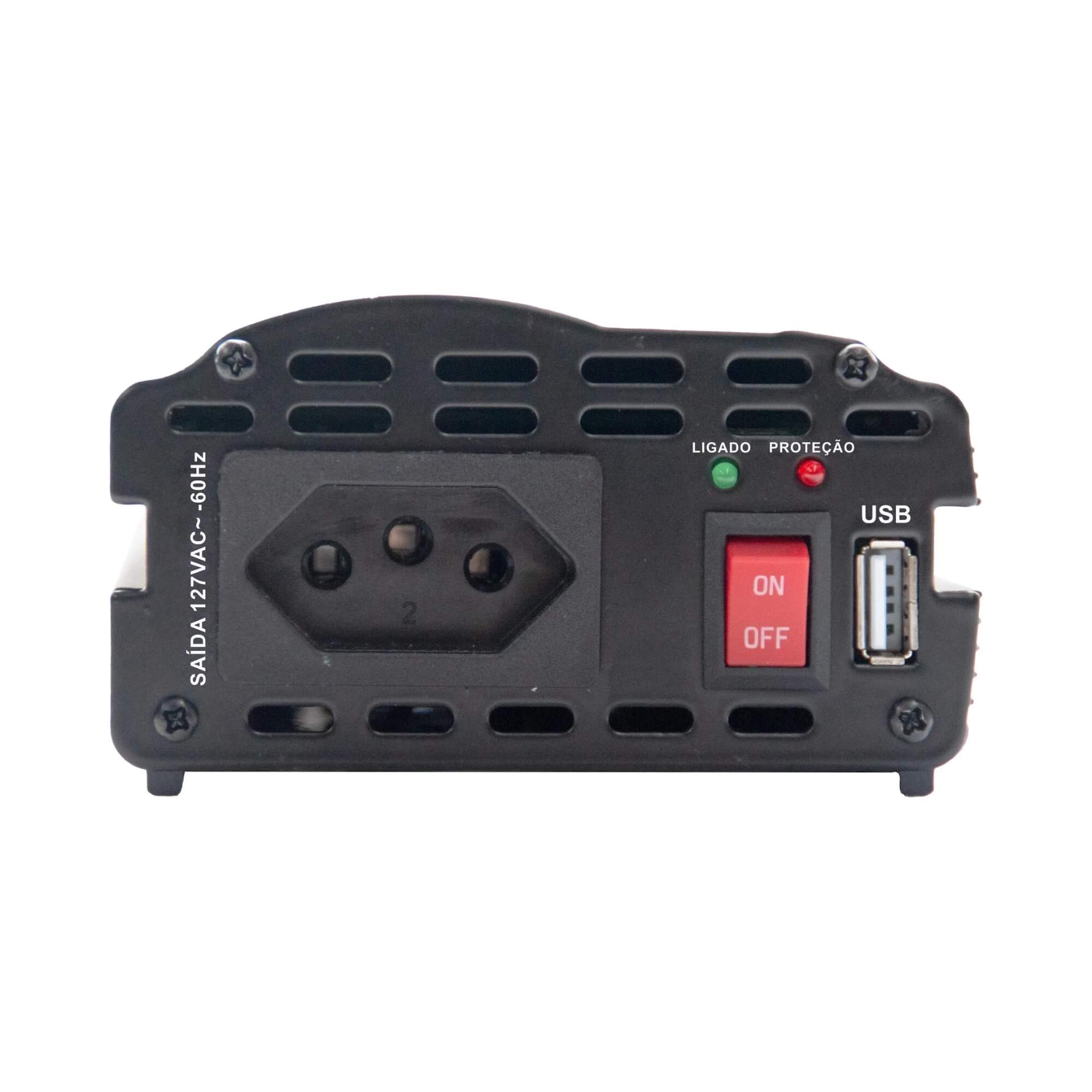 Inversor de Onda Modificada MSW1103 300W 12V/127V USB Hayonik - 0000084823