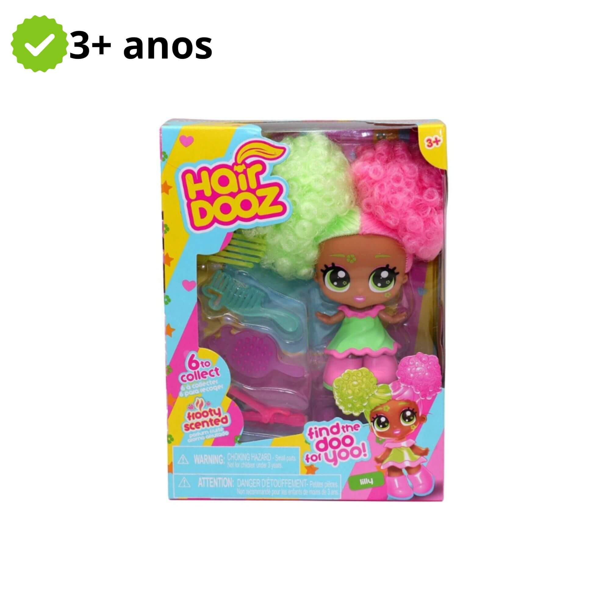 Brinquedo Infantil Hair Dooz Mini Boneca Colecionável Lilly 11cm 3+ anos Multikids - BR2212