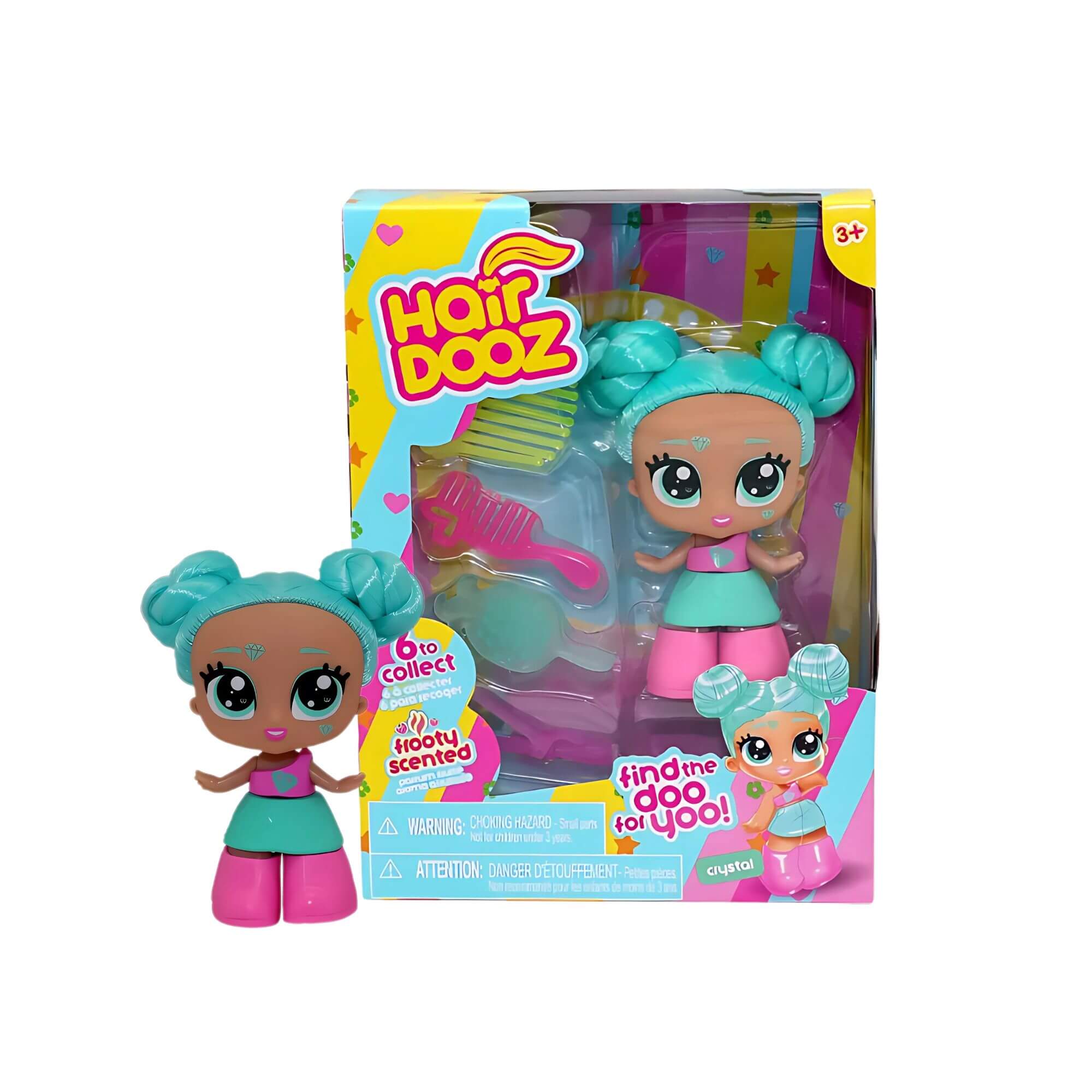 Brinquedo Infantil Hair Dooz Mini Boneca Colecionável Crystal 11cm 3+ anos Multikids - BR2217