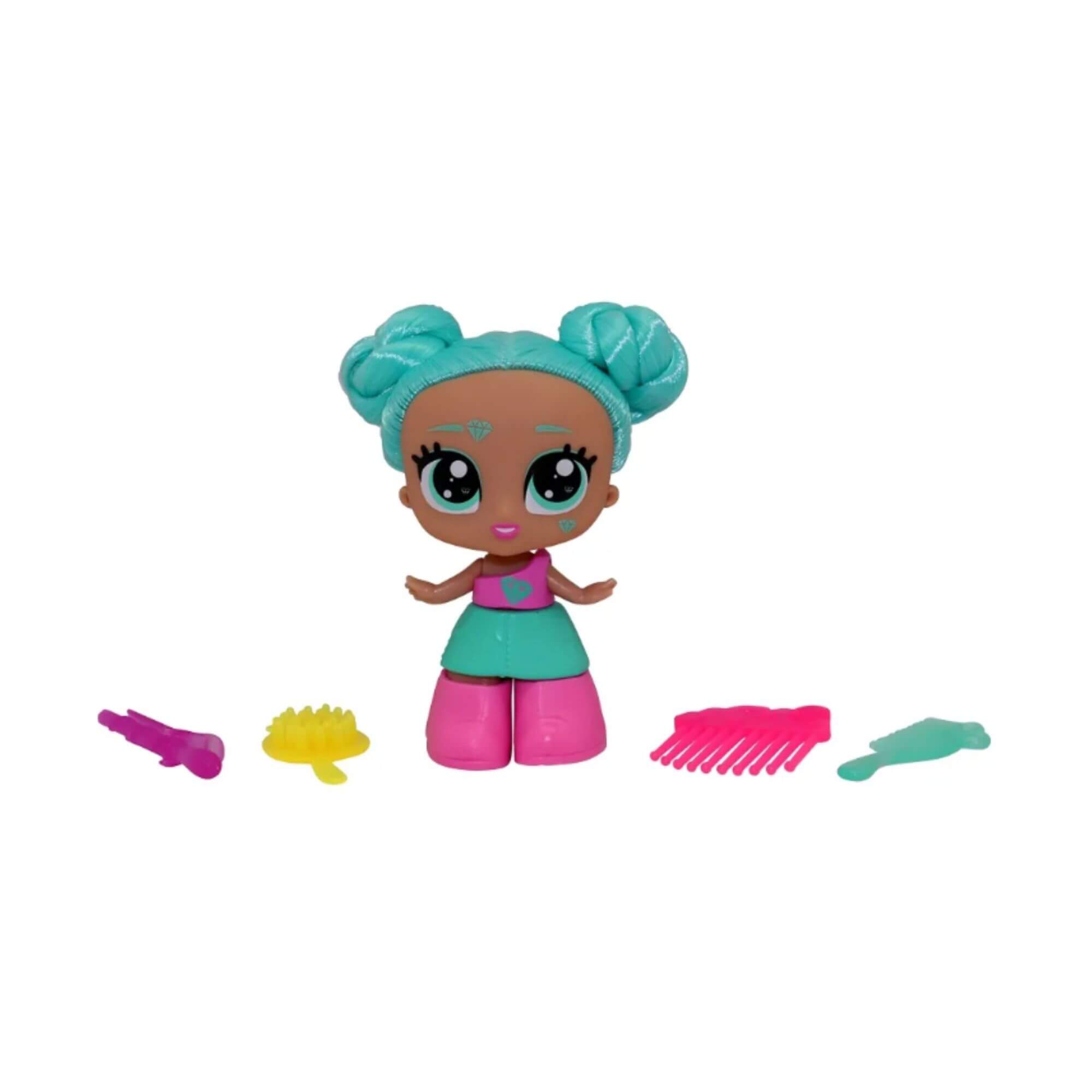 Brinquedo Infantil Hair Dooz Mini Boneca Colecionável Crystal 11cm 3+ anos Multikids - BR2217
