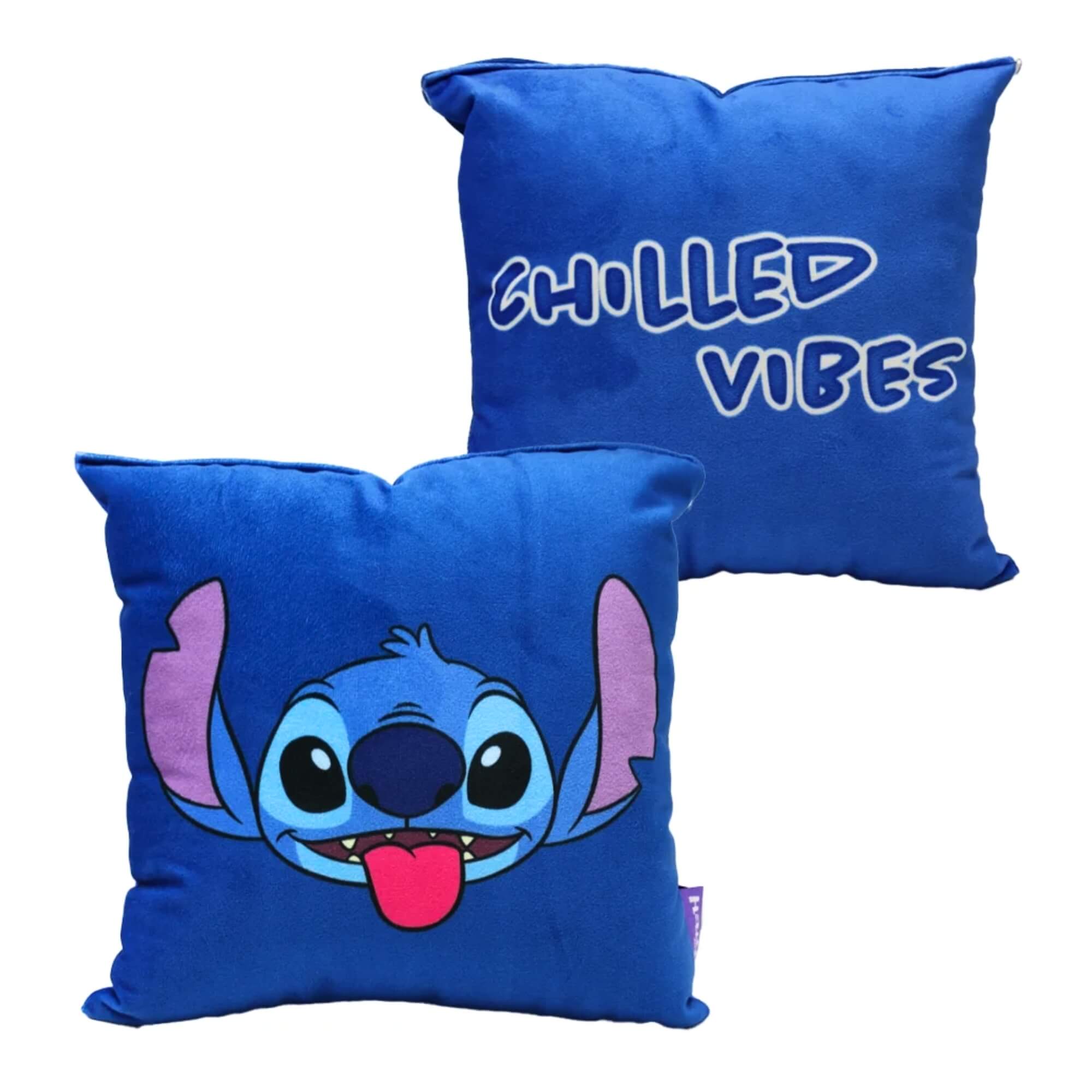 Almofada Fibra Veludo 25x25 Stitch Good Vibes Zona Criativa - 10065128