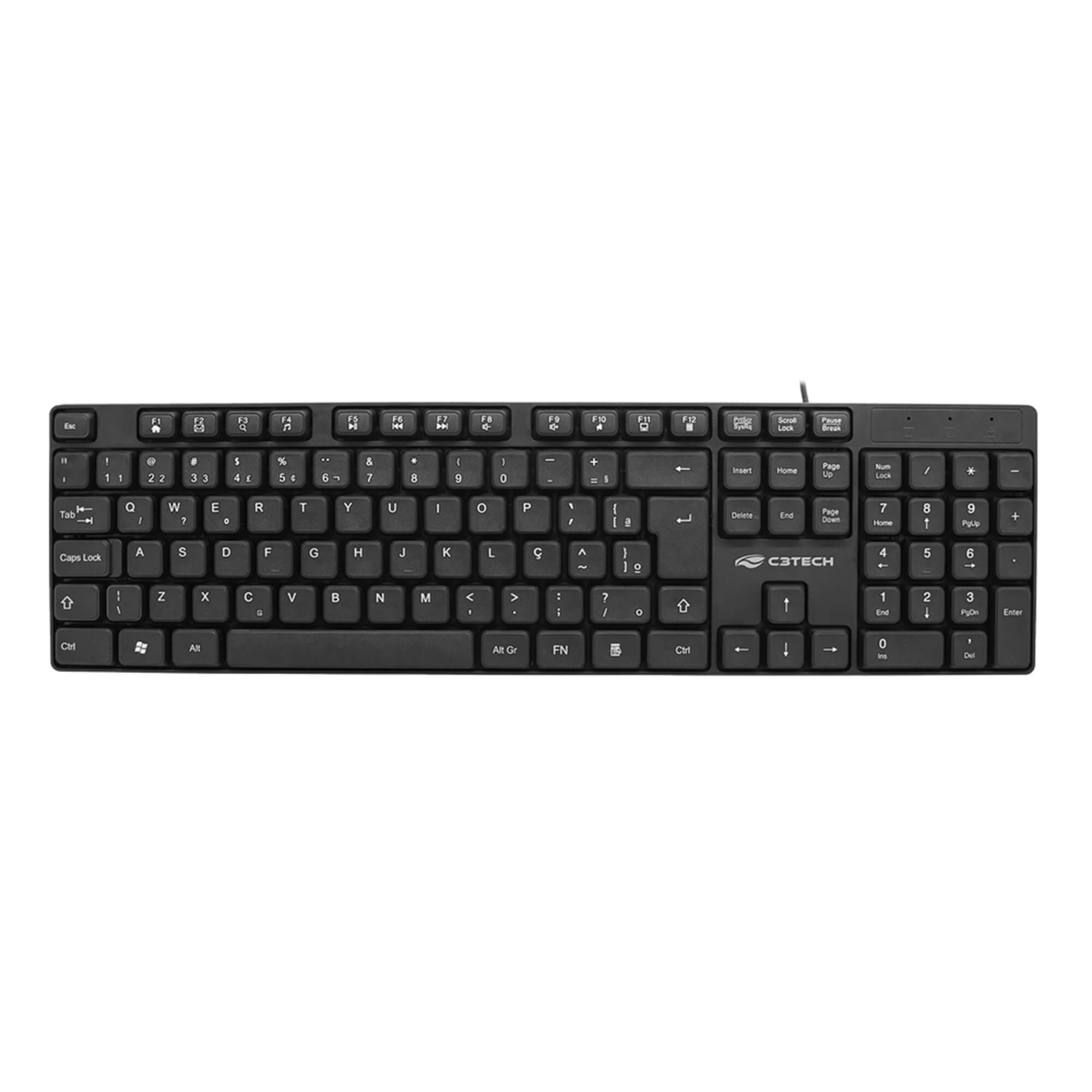 Teclado USB Multmídia KB-M10BK Preto C3 Tech - 303020870100