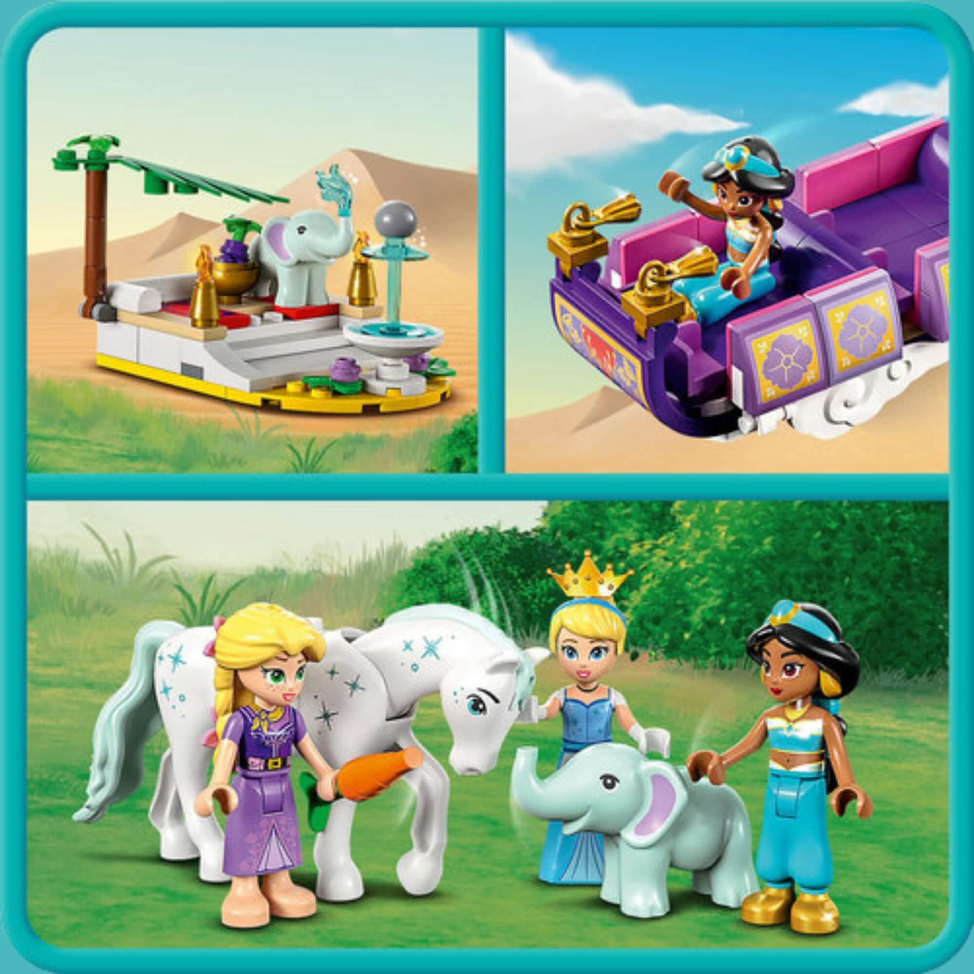 LEGO Disney Princesas Viagem Encantada 320 Peças Cinderela, Jasmine e Rapunzel Cenário Presente - 4111143216