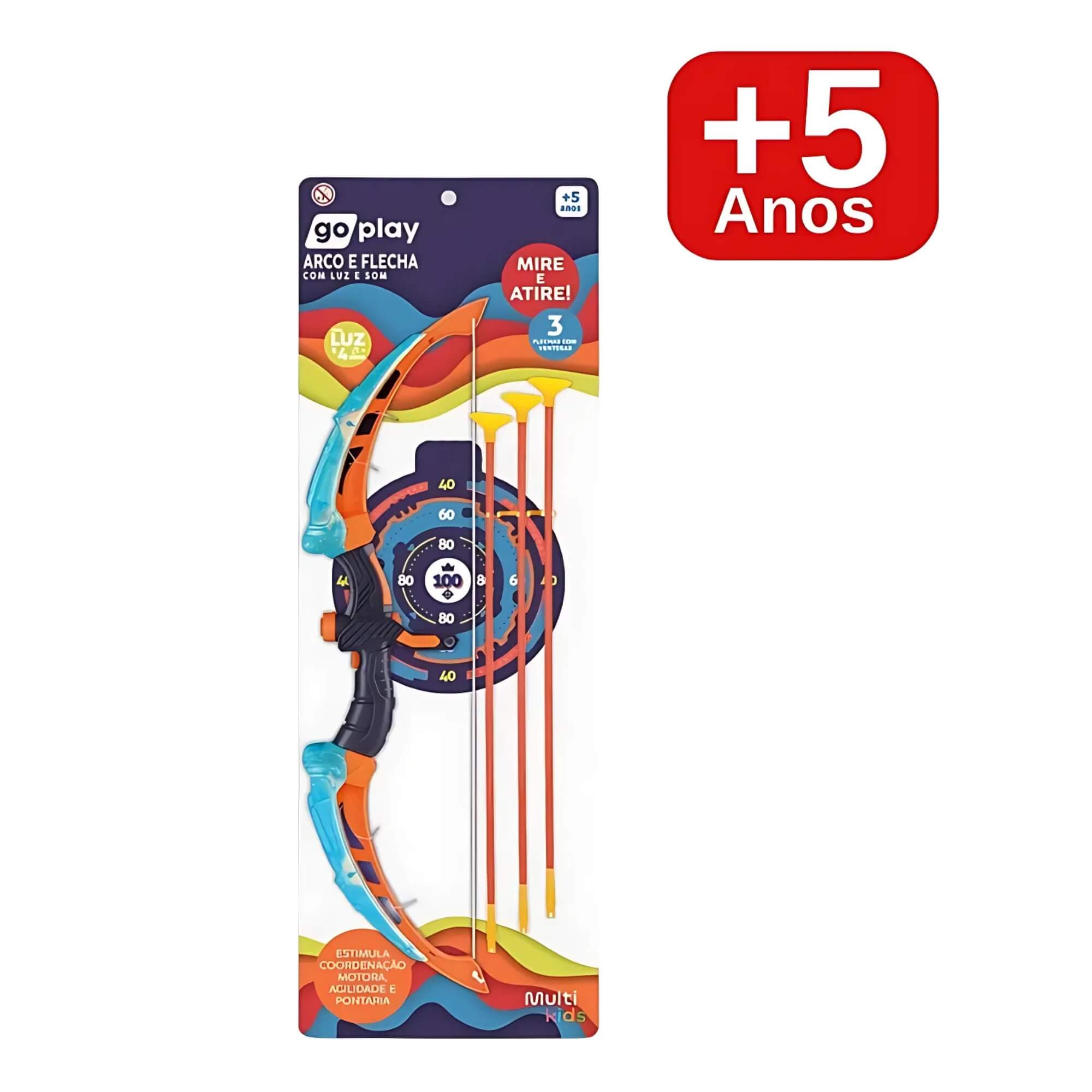 Brinquedo Infantil Arco e Flecha Go Play Com Luz e Som Multikids - BR2326