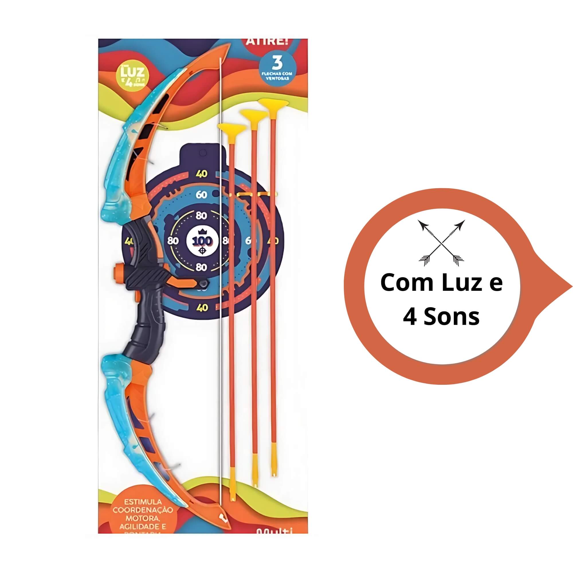 Brinquedo Infantil Arco e Flecha Go Play Com Luz e Som Multikids - BR2326
