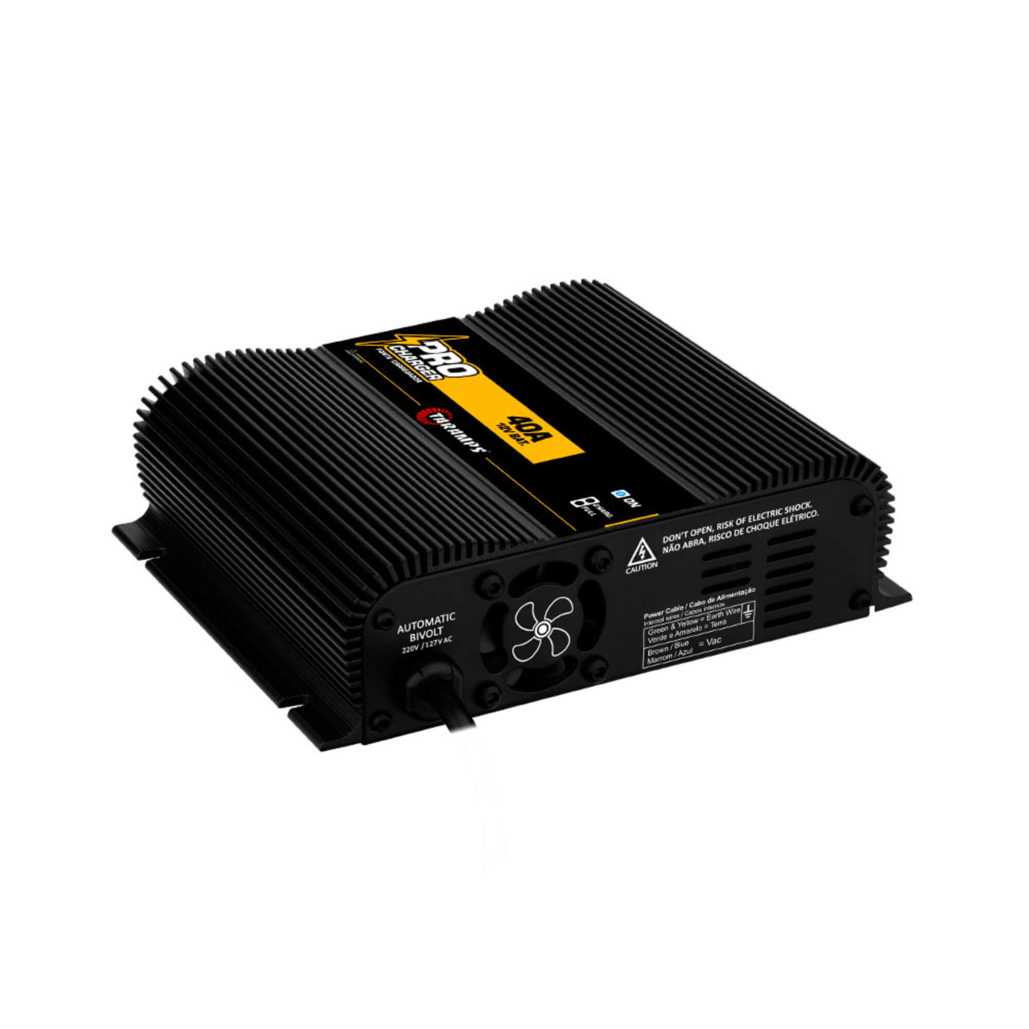 Fonte Pro Charger 40A Bivolt com Voltímetro e Amperímetro na cor Preta Taramps - 902176