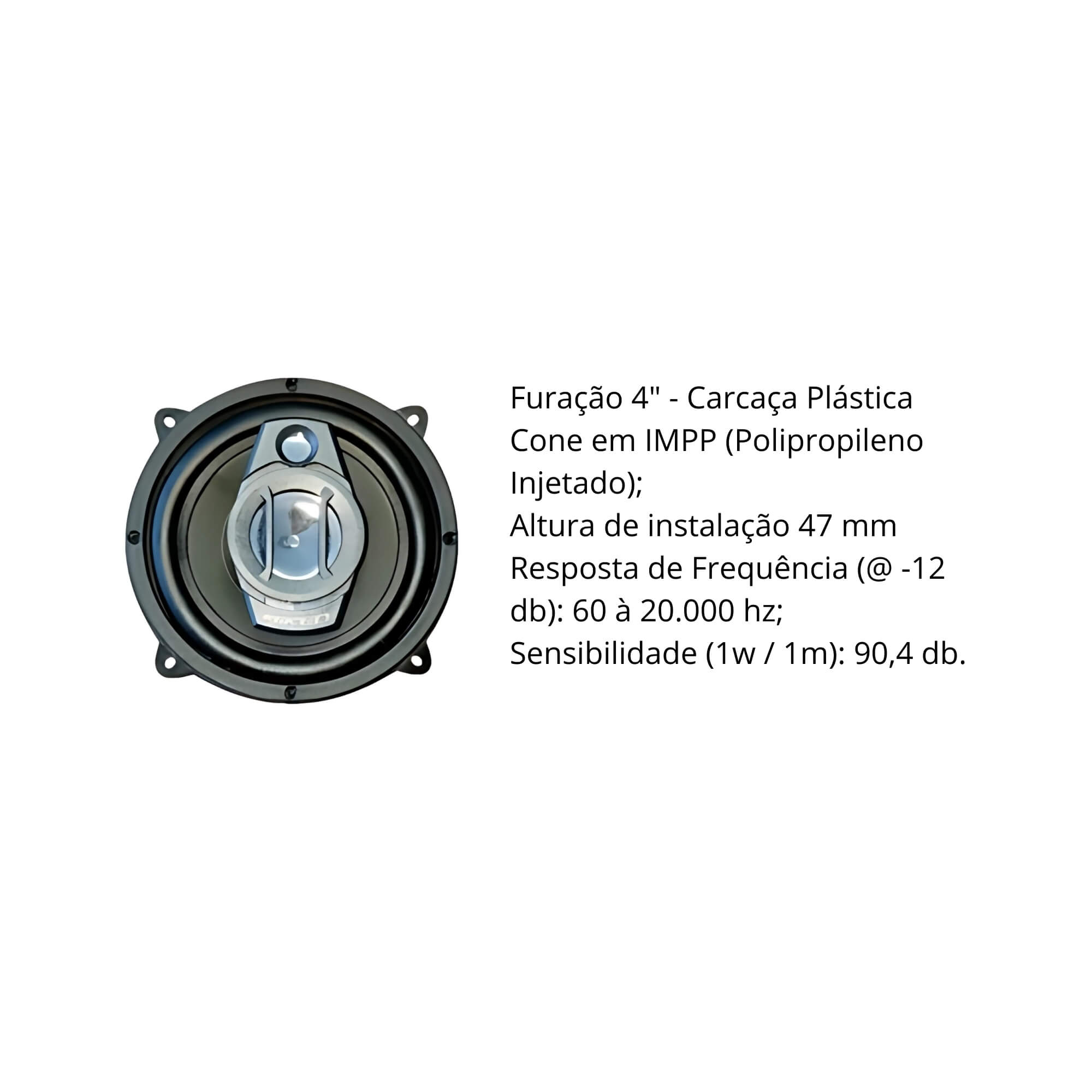 Kit 2 Alto Falantes HN4 130W 4" 4 OHMS 4R Cor Preto Hiken - 2HK055040