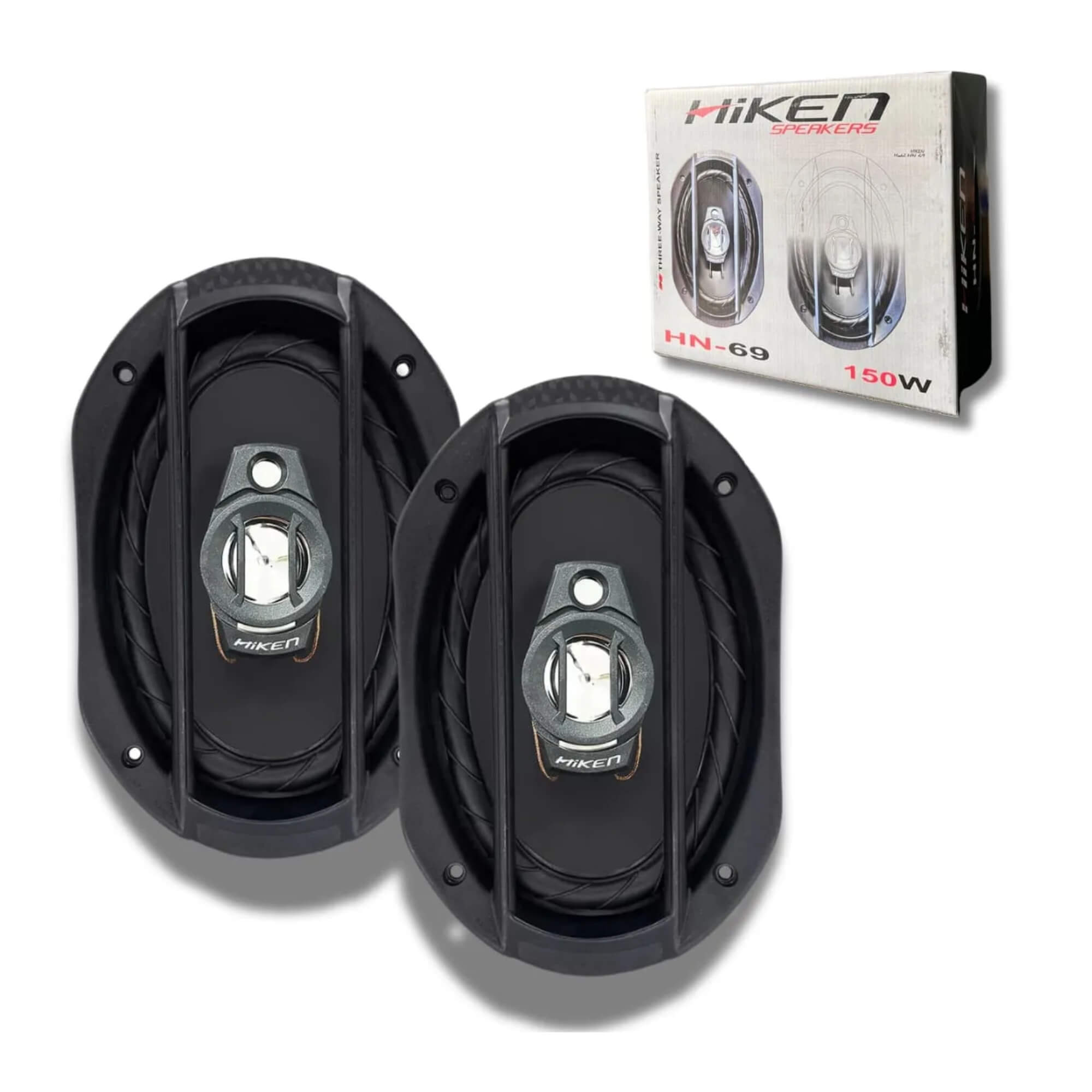 Kit 2 Alto Falantes HN 6x9 Polegadas 150W 4R Preto Hiken - 2HK055069