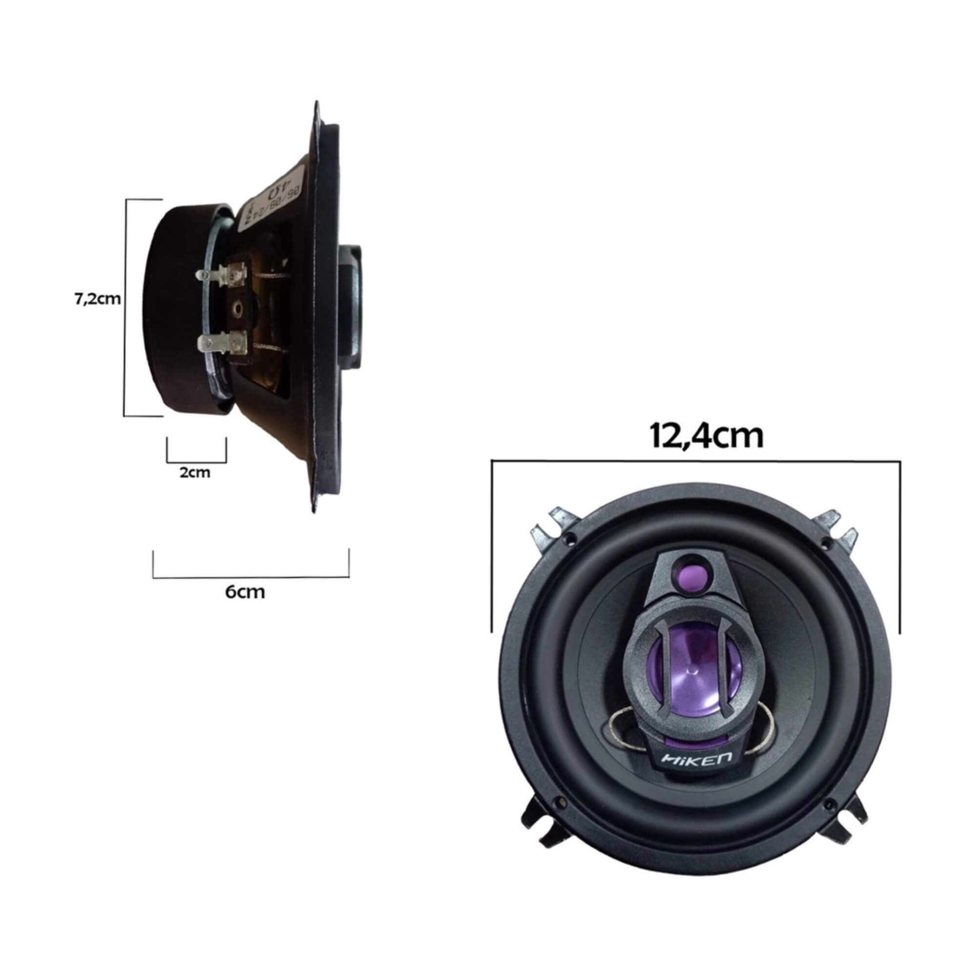 Kit 2 Alto Falantes HK 5" Polegadas 150W 4R na cor Preta Hiken - 2HK002100